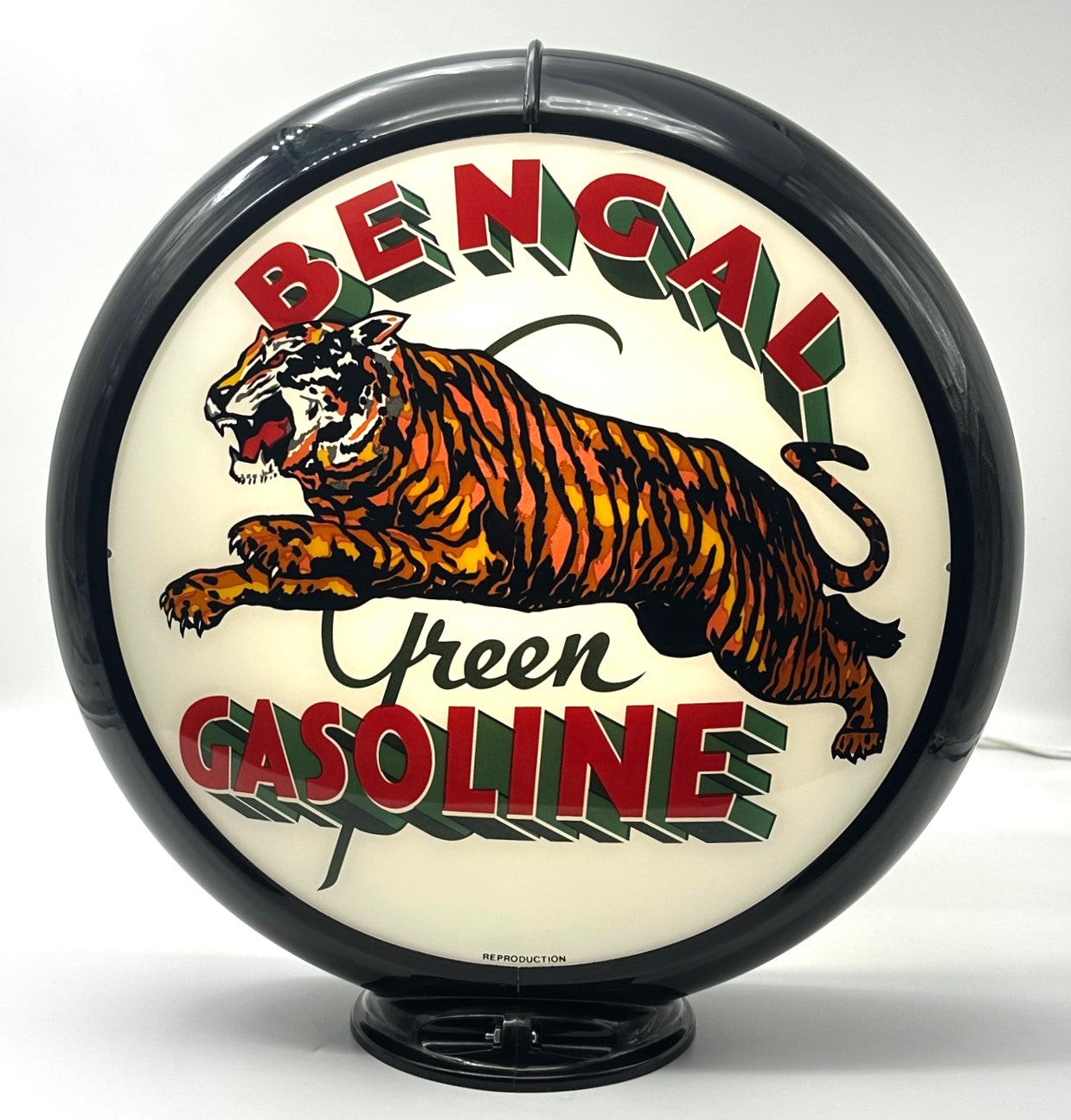 BENGAL GREEN GASOLINE 13.5" Gas Pump Globe