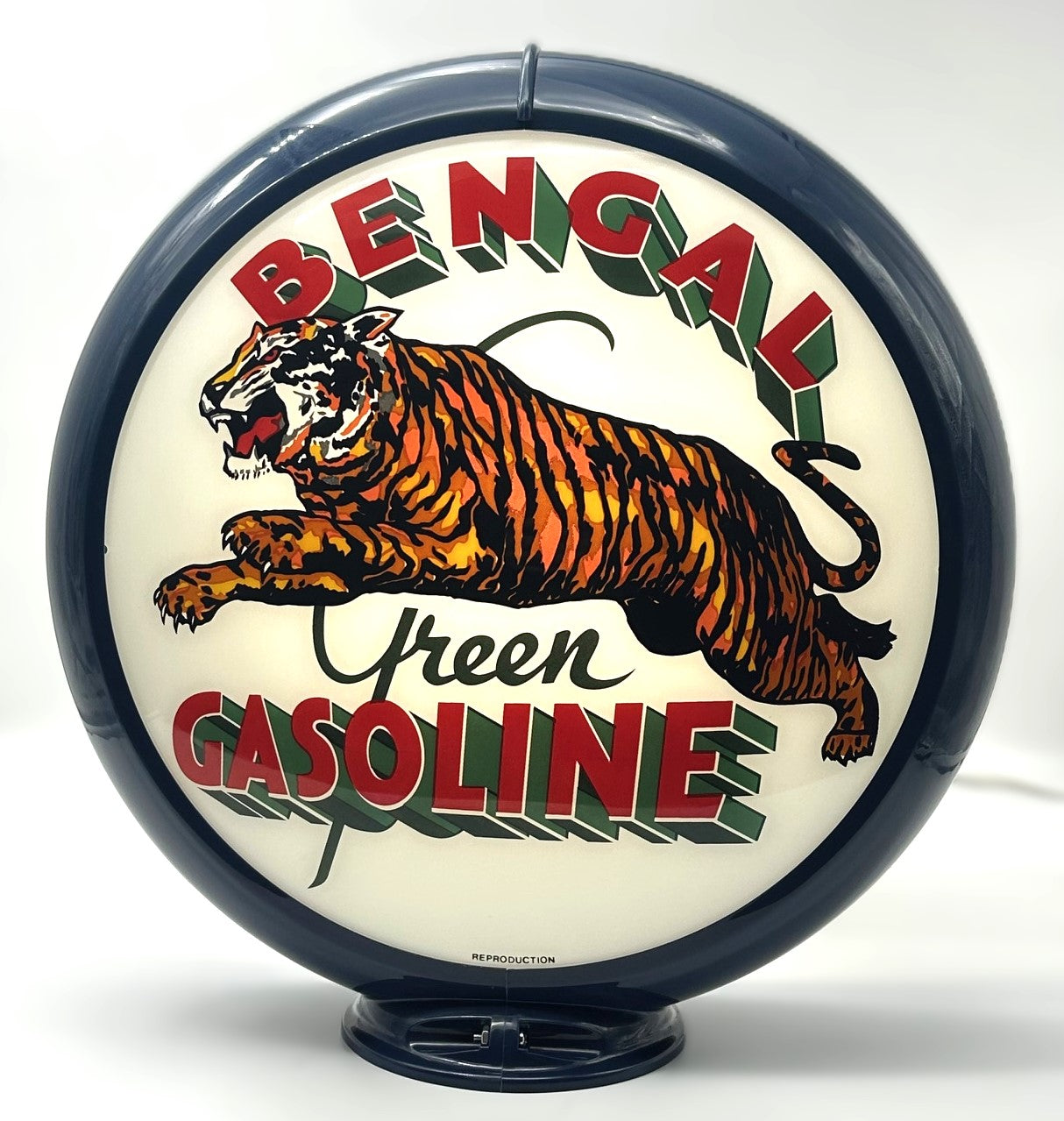 BENGAL GREEN GASOLINE 13.5" Gas Pump Globe