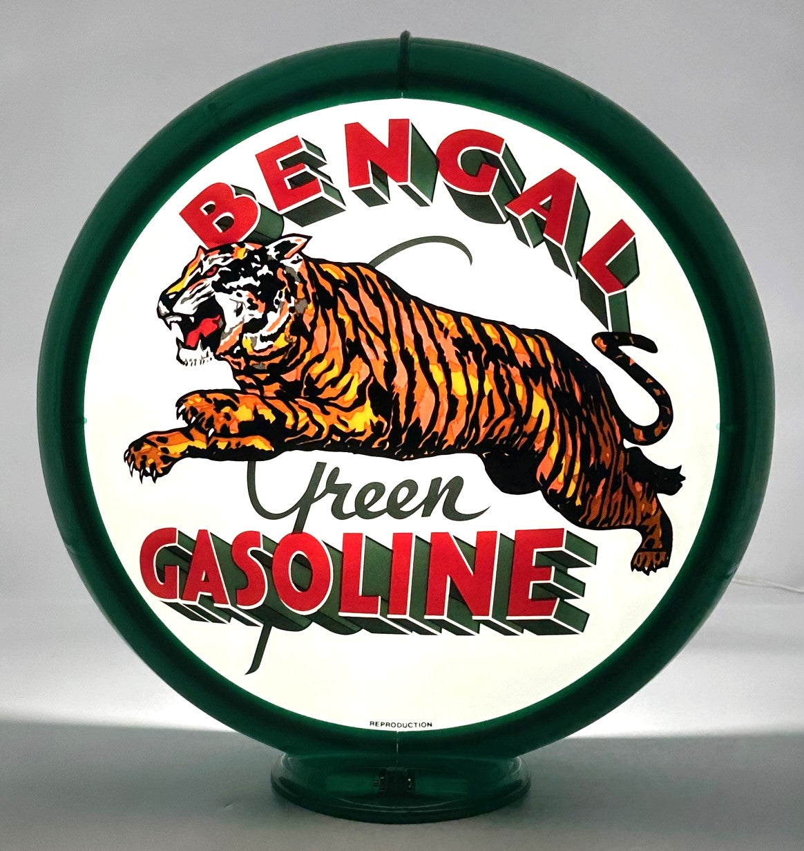 BENGAL GREEN GASOLINE 13.5" Gas Pump Globe
