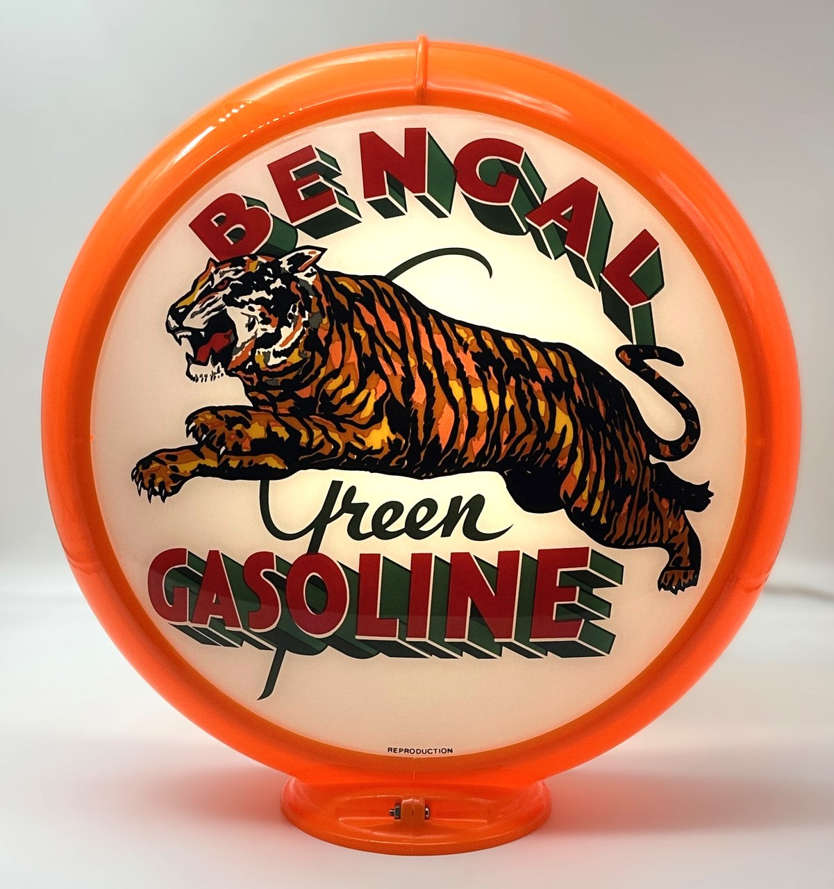 BENGAL GREEN GASOLINE 13.5" Gas Pump Globe