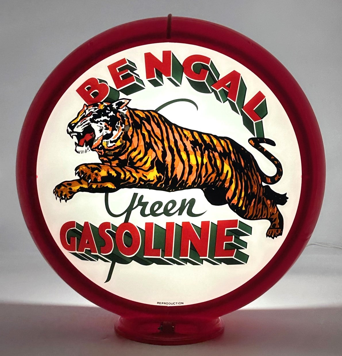 BENGAL GREEN GASOLINE 13.5" Gas Pump Globe