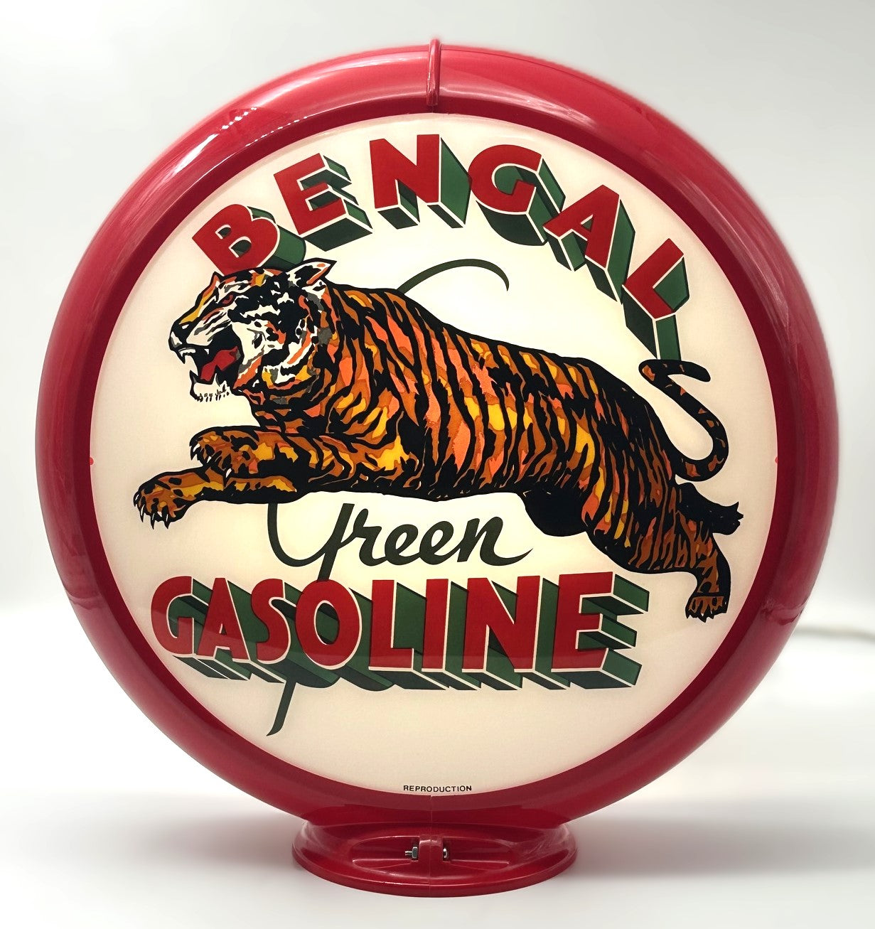 BENGAL GREEN GASOLINE 13.5" Gas Pump Globe
