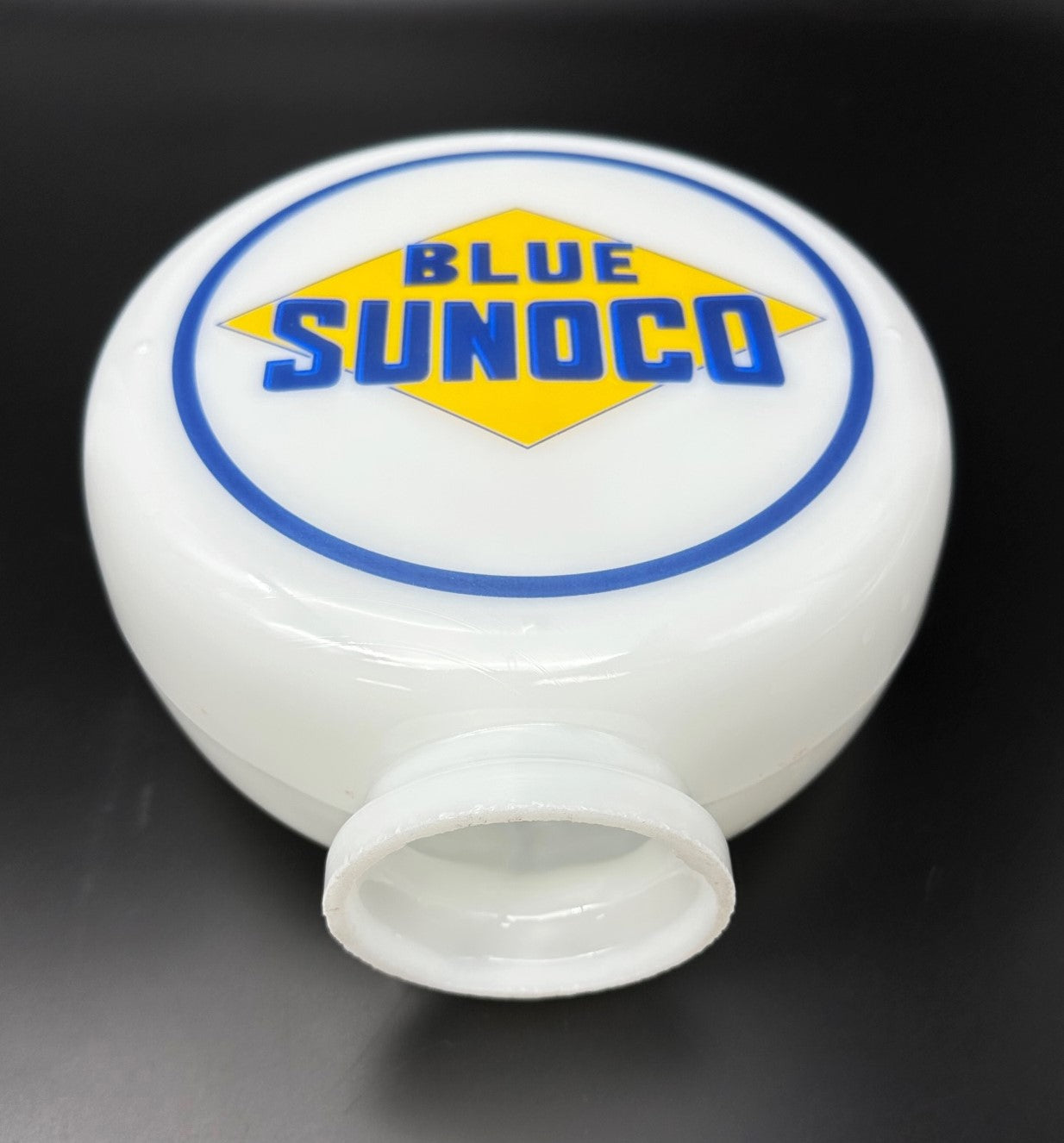 BLUE SUNOCO 8" Mini Glass Gas Pump Globe