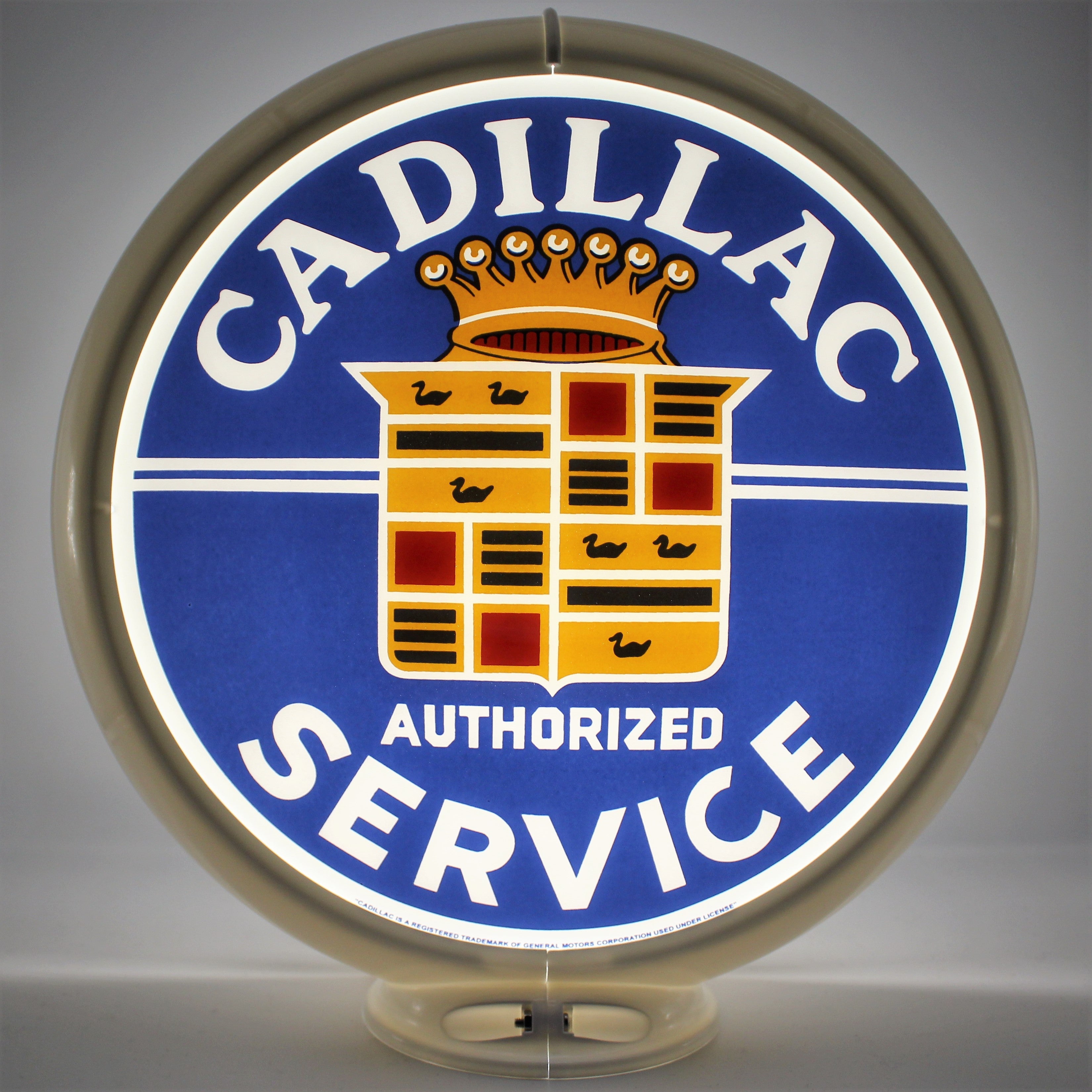 CADILLAC AUTHORIZED SERVICE 13.5" Gas Pump Globe