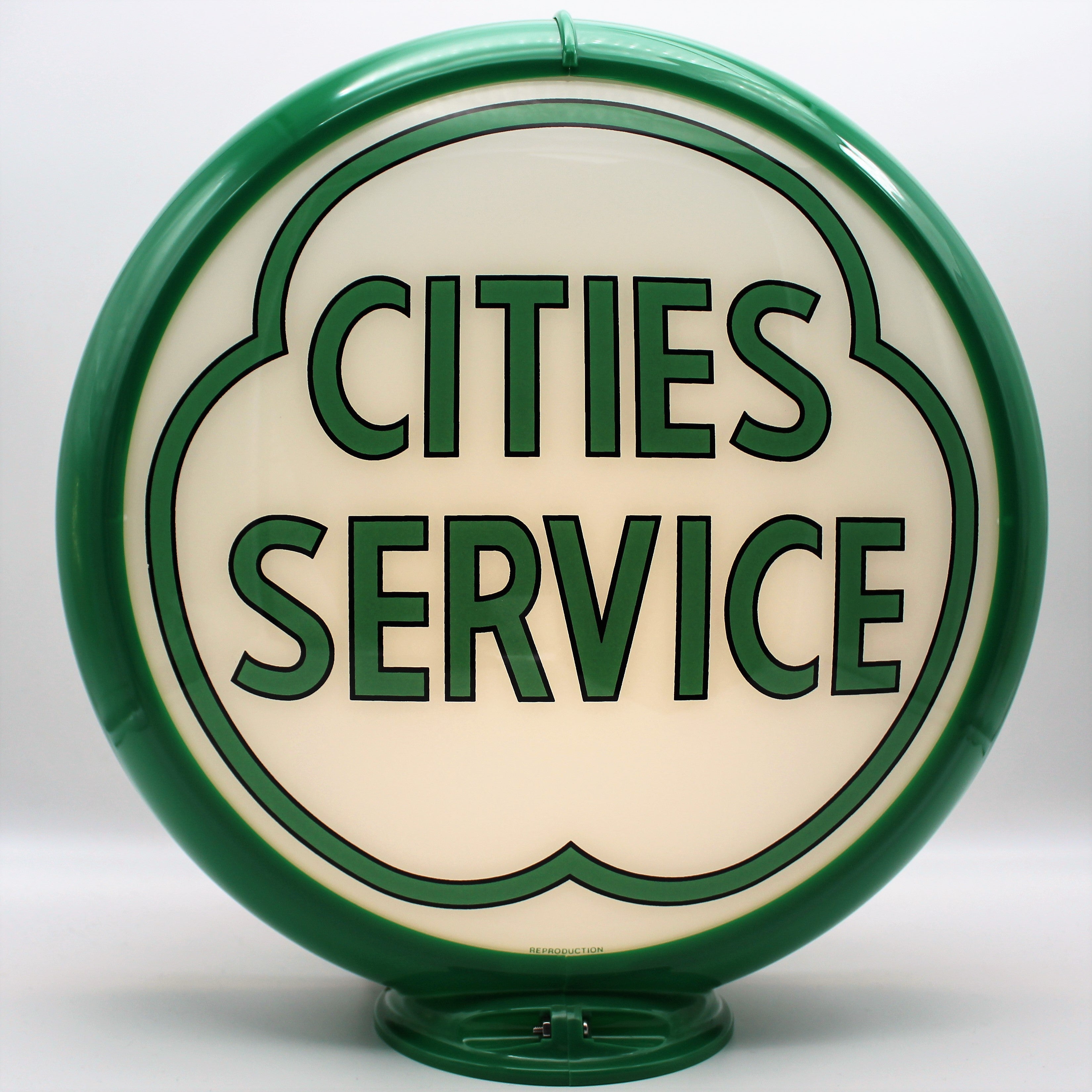 CITIES SERVICE GREEN 13.5" Gas Pump Globe