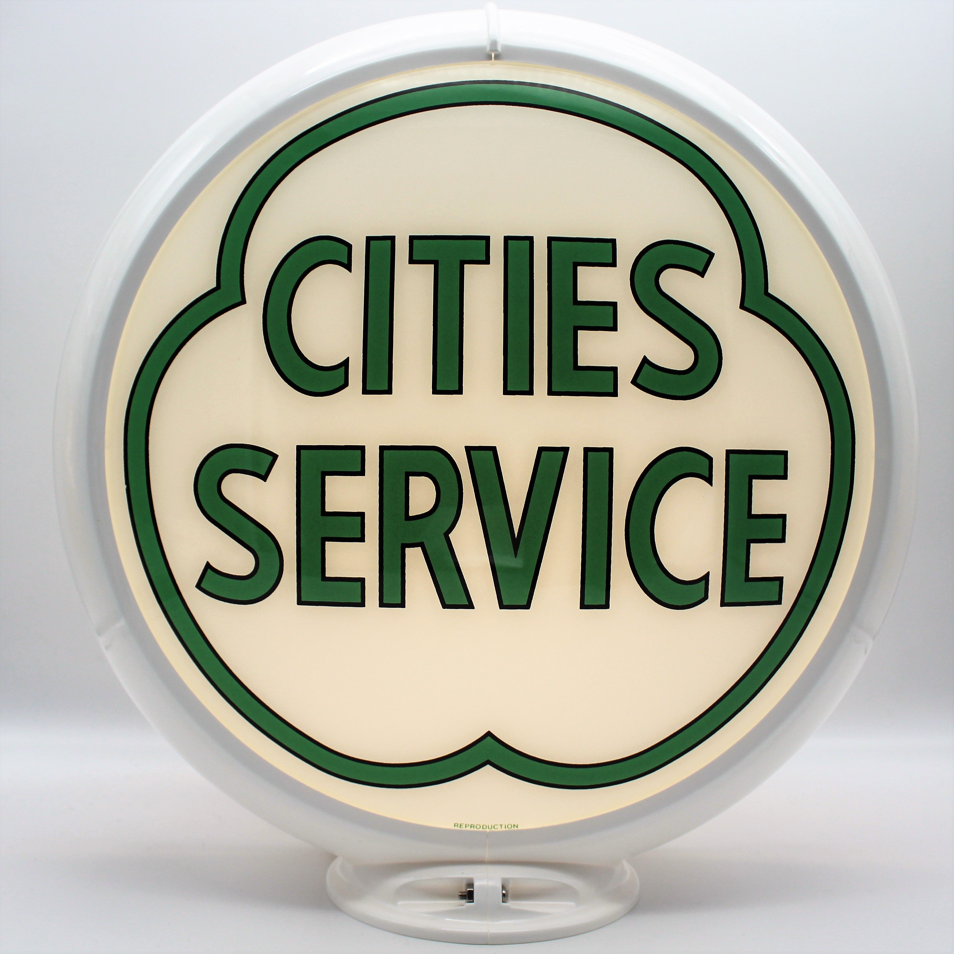 CITIES SERVICE GREEN 13.5" Gas Pump Globe