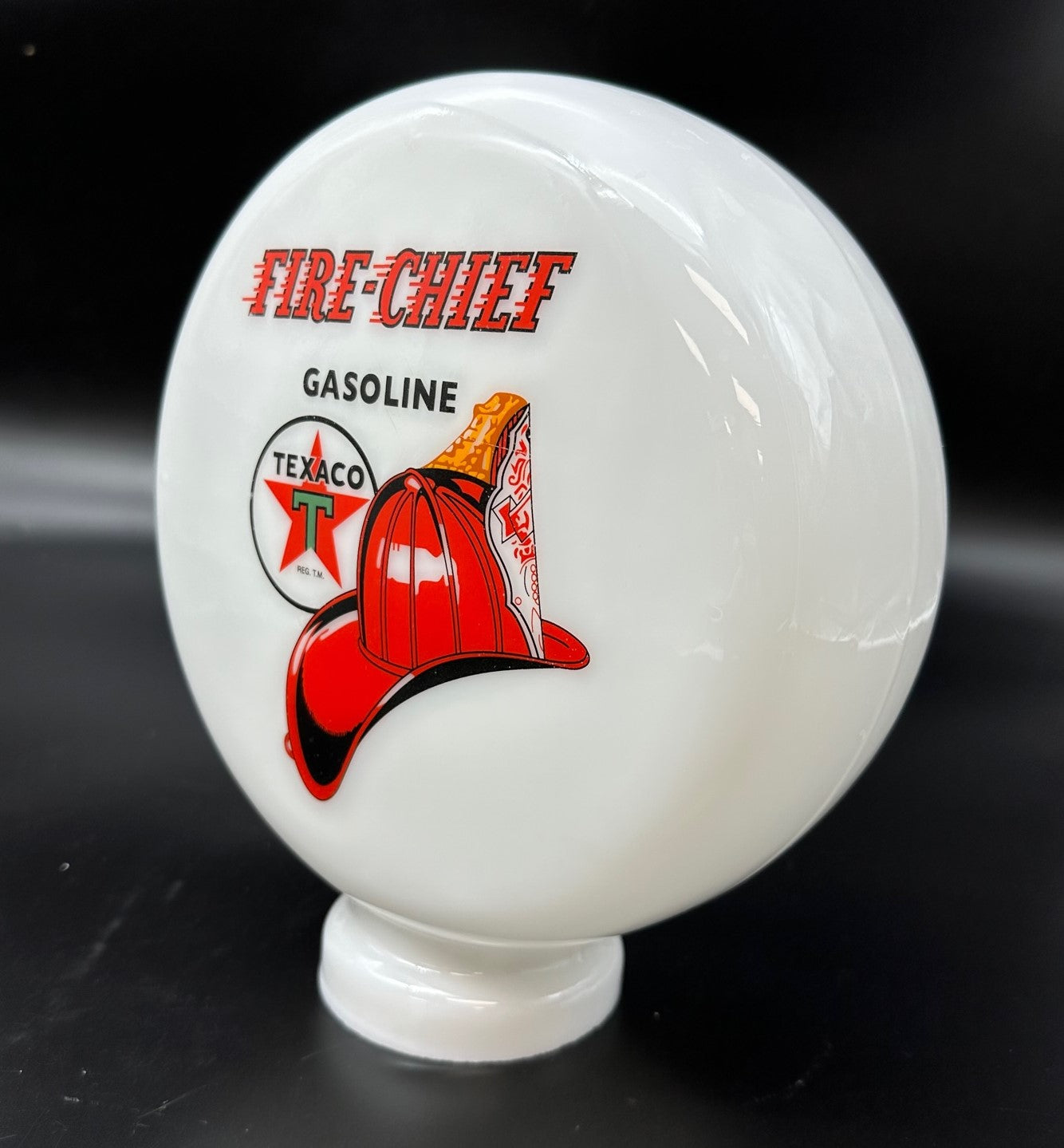 TEXACO FIRE CHIEF 8" Glass Mini Gas Pump Globe