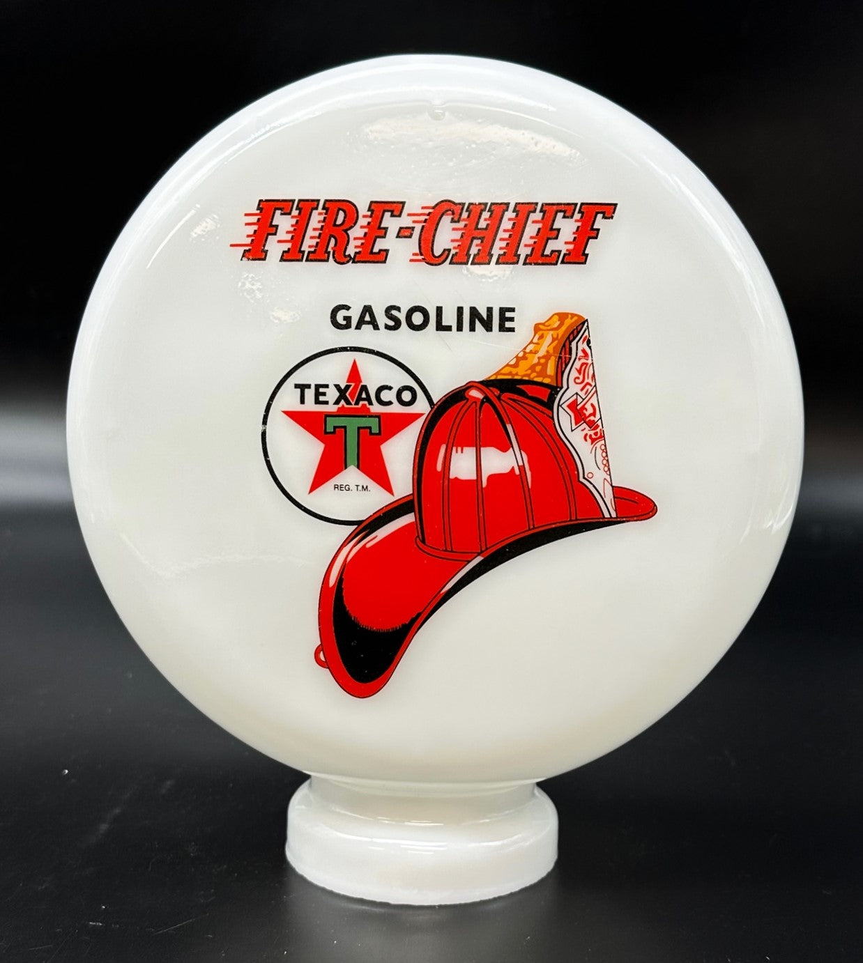 TEXACO FIRE CHIEF 8" Glass Mini Gas Pump Globe
