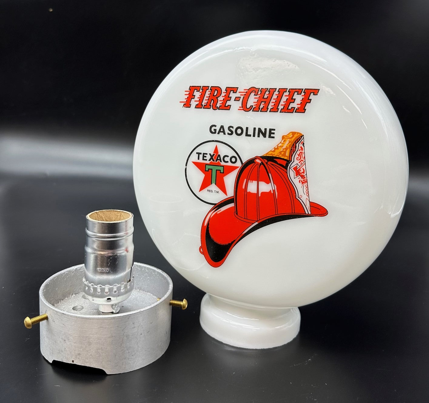 TEXACO FIRE CHIEF 8" Glass Mini Gas Pump Globe