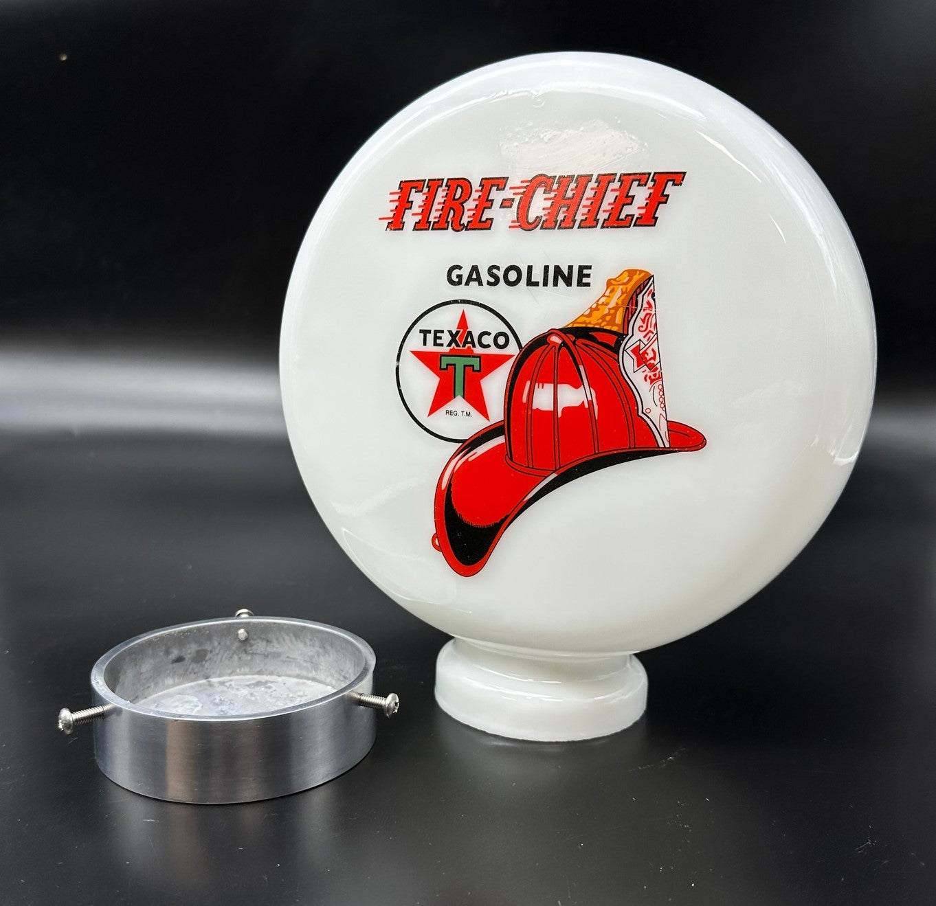 TEXACO FIRE CHIEF 8" Glass Mini Gas Pump Globe