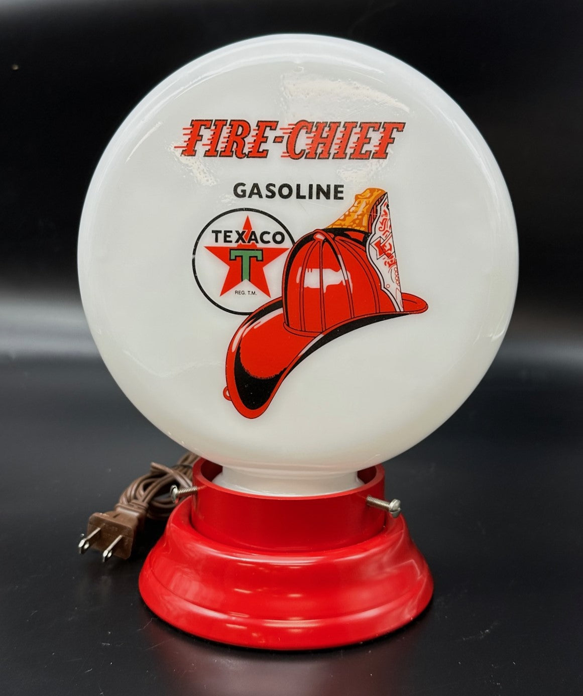 TEXACO FIRE CHIEF 8" Glass Mini Gas Pump Globe
