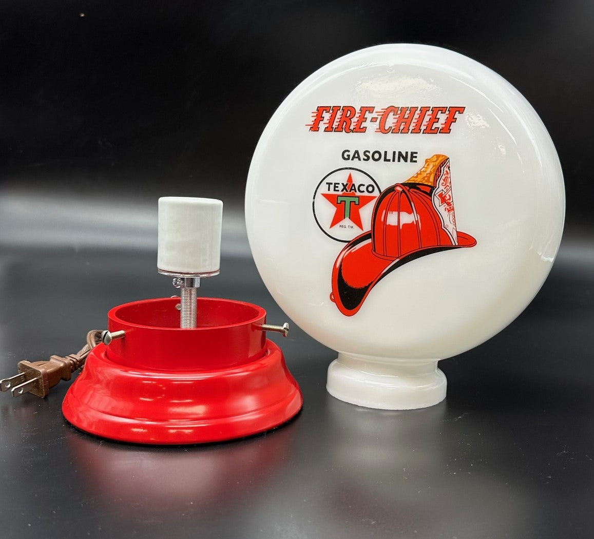TEXACO FIRE CHIEF 8" Glass Mini Gas Pump Globe