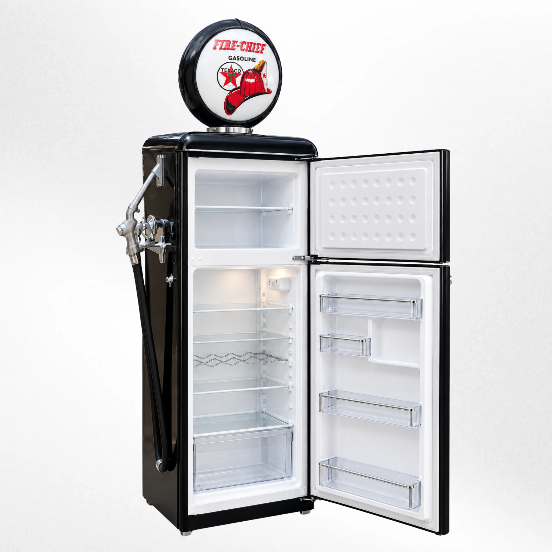 Fire Chief Tokheim 39 Style Gas Pump Replica Fridge - Black