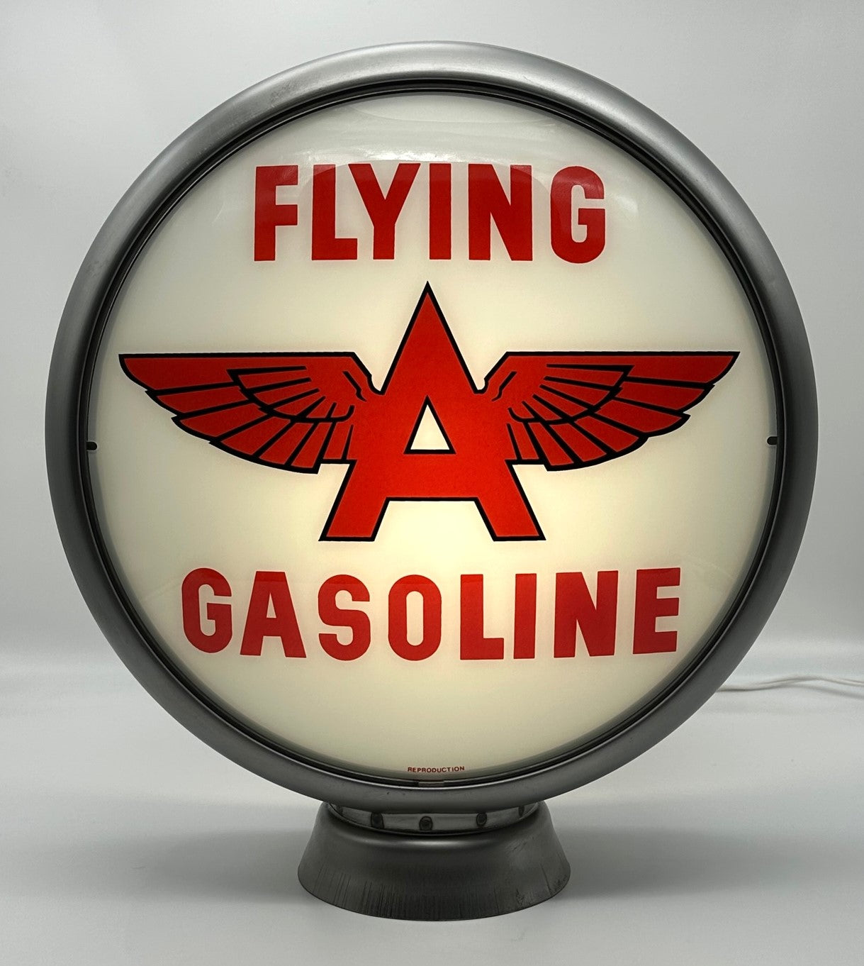 FLYING A WHITE BACKGROUND 13.5" Gas Pump Globe
