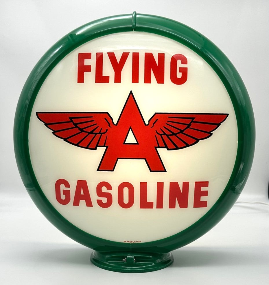 FLYING A WHITE BACKGROUND 13.5" Gas Pump Globe