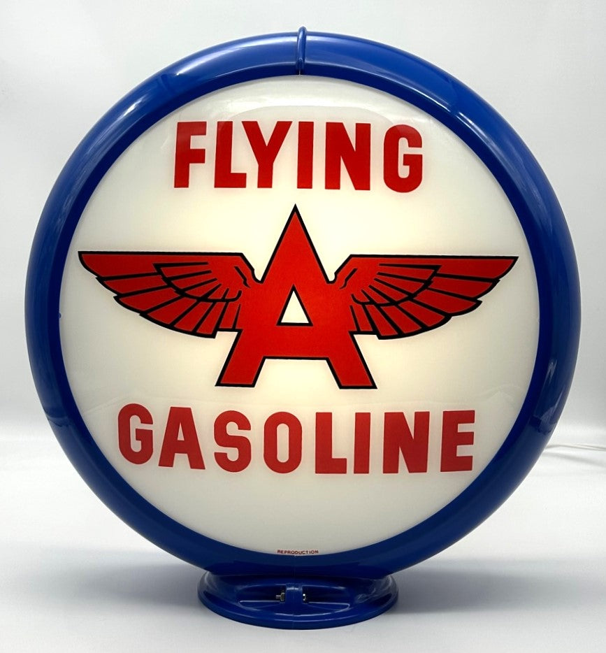 FLYING A WHITE BACKGROUND 13.5" Gas Pump Globe