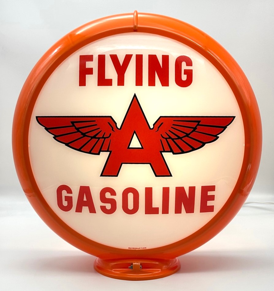 FLYING A WHITE BACKGROUND 13.5" Gas Pump Globe