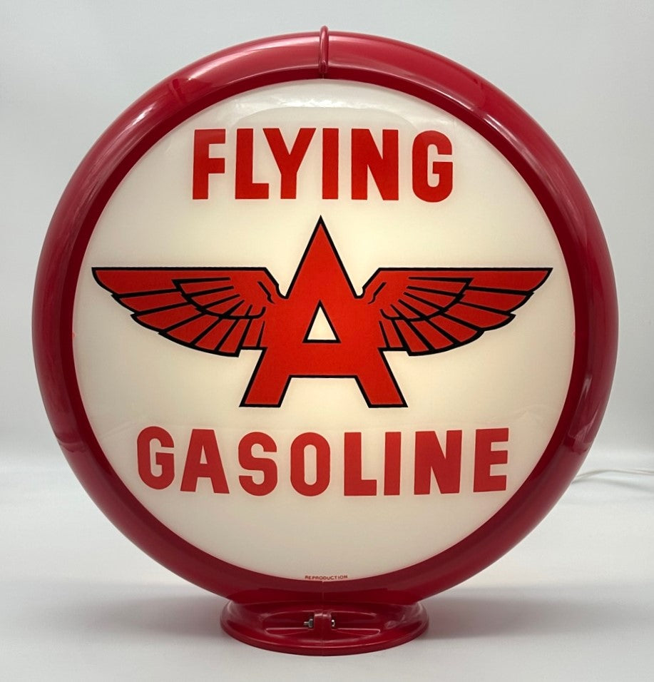 FLYING A WHITE BACKGROUND 13.5" Gas Pump Globe
