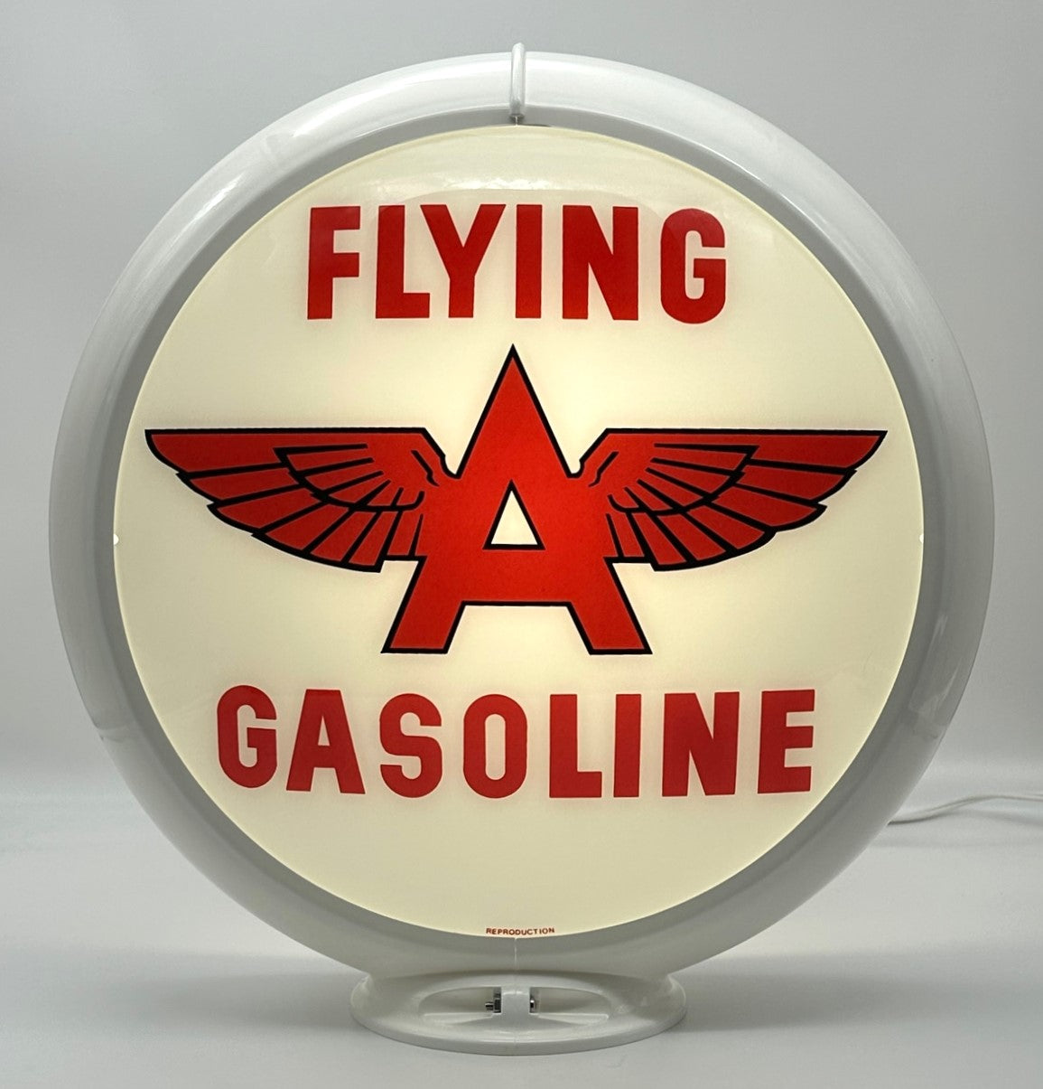 FLYING A WHITE BACKGROUND 13.5" Gas Pump Globe