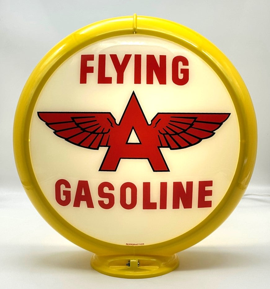 FLYING A WHITE BACKGROUND 13.5" Gas Pump Globe