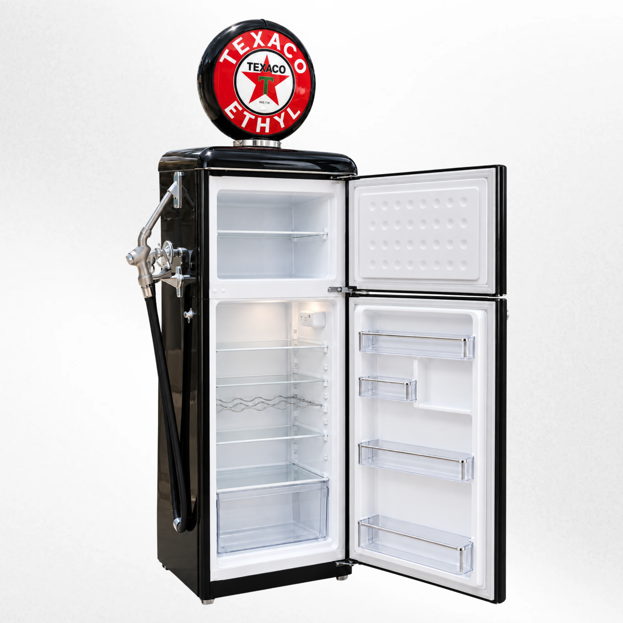 Texaco Tokheim 39 Style Gas Pump Replica Fridge - Black