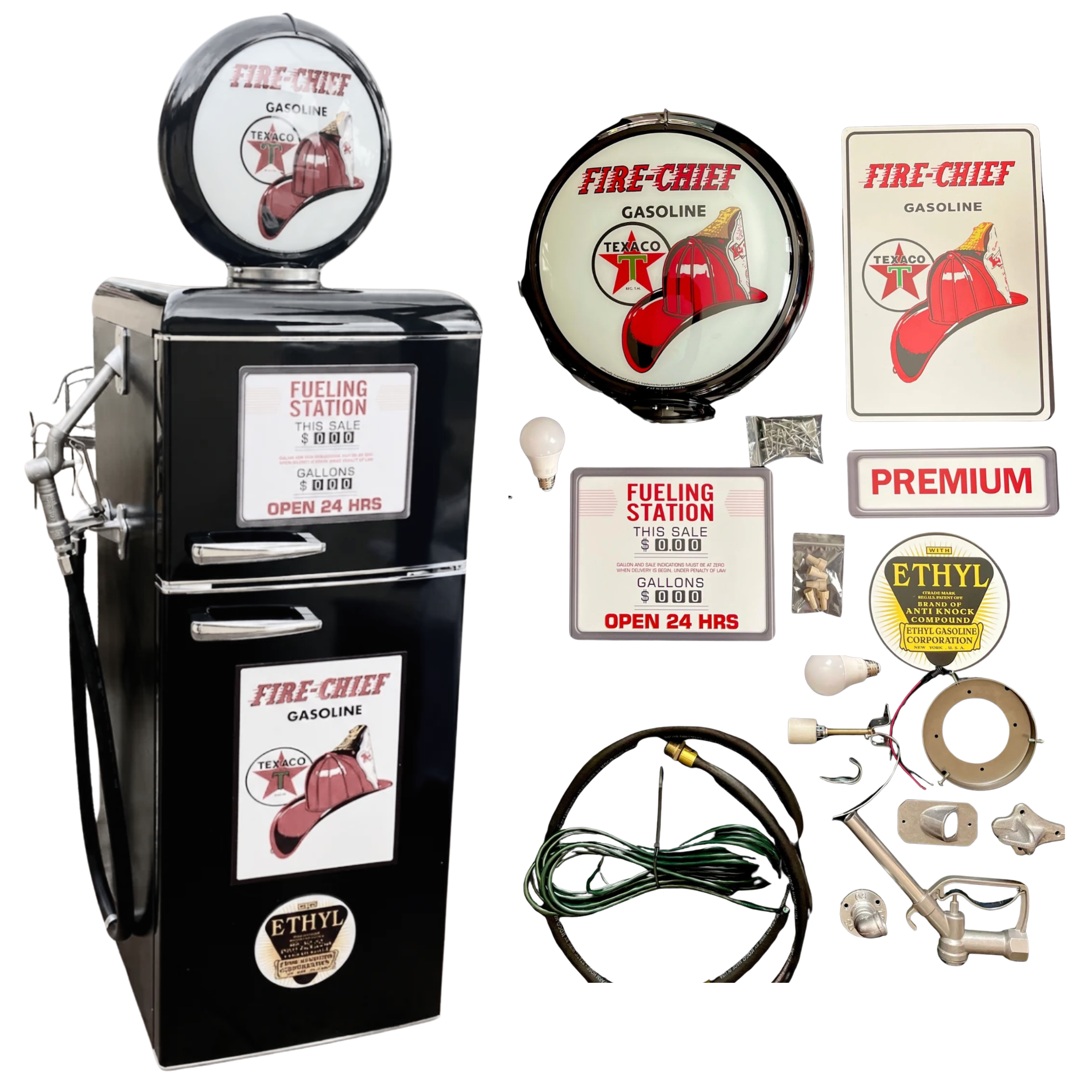 Fire Chief Tokheim 39 Style Gas Pump Replica Fridge Kit - Black