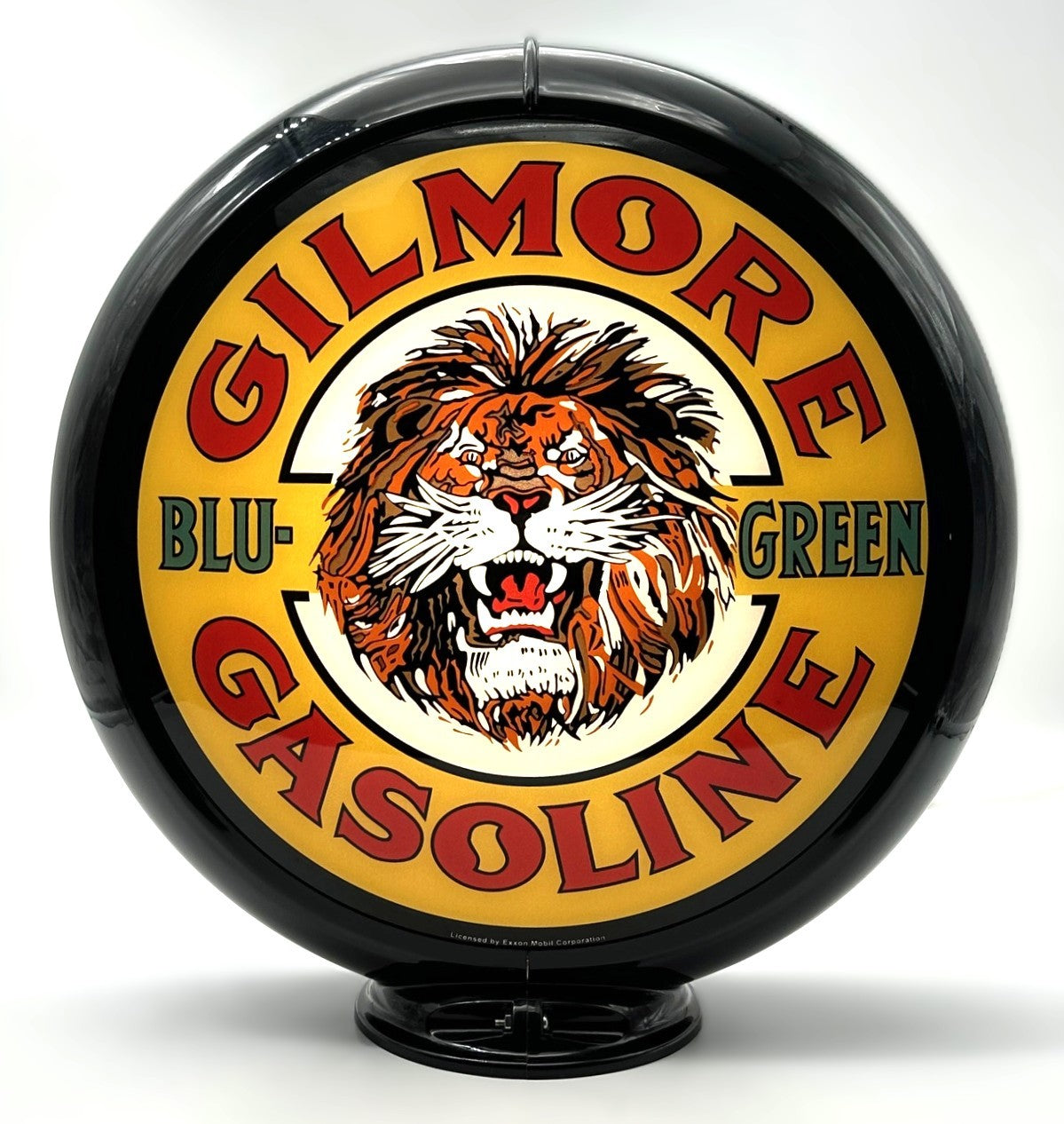 GILMORE BLU-GREEN GASOLINE 13.5" Gas Pump Globe
