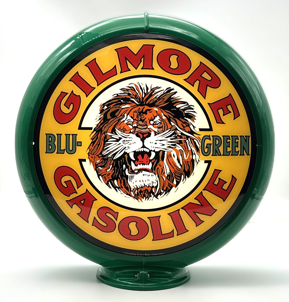 GILMORE BLU-GREEN GASOLINE 13.5" Gas Pump Globe