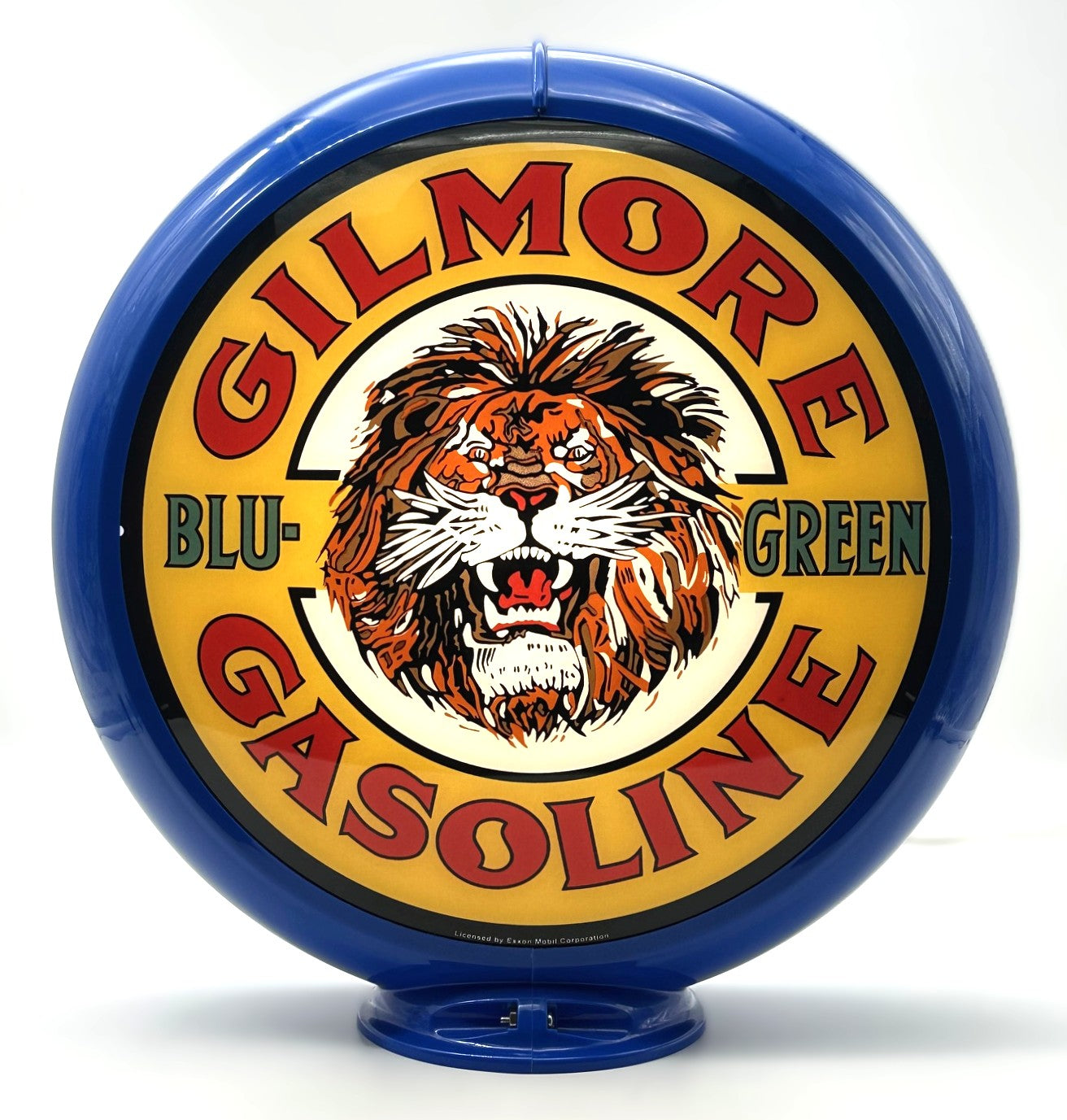 GILMORE BLU-GREEN GASOLINE 13.5" Gas Pump Globe