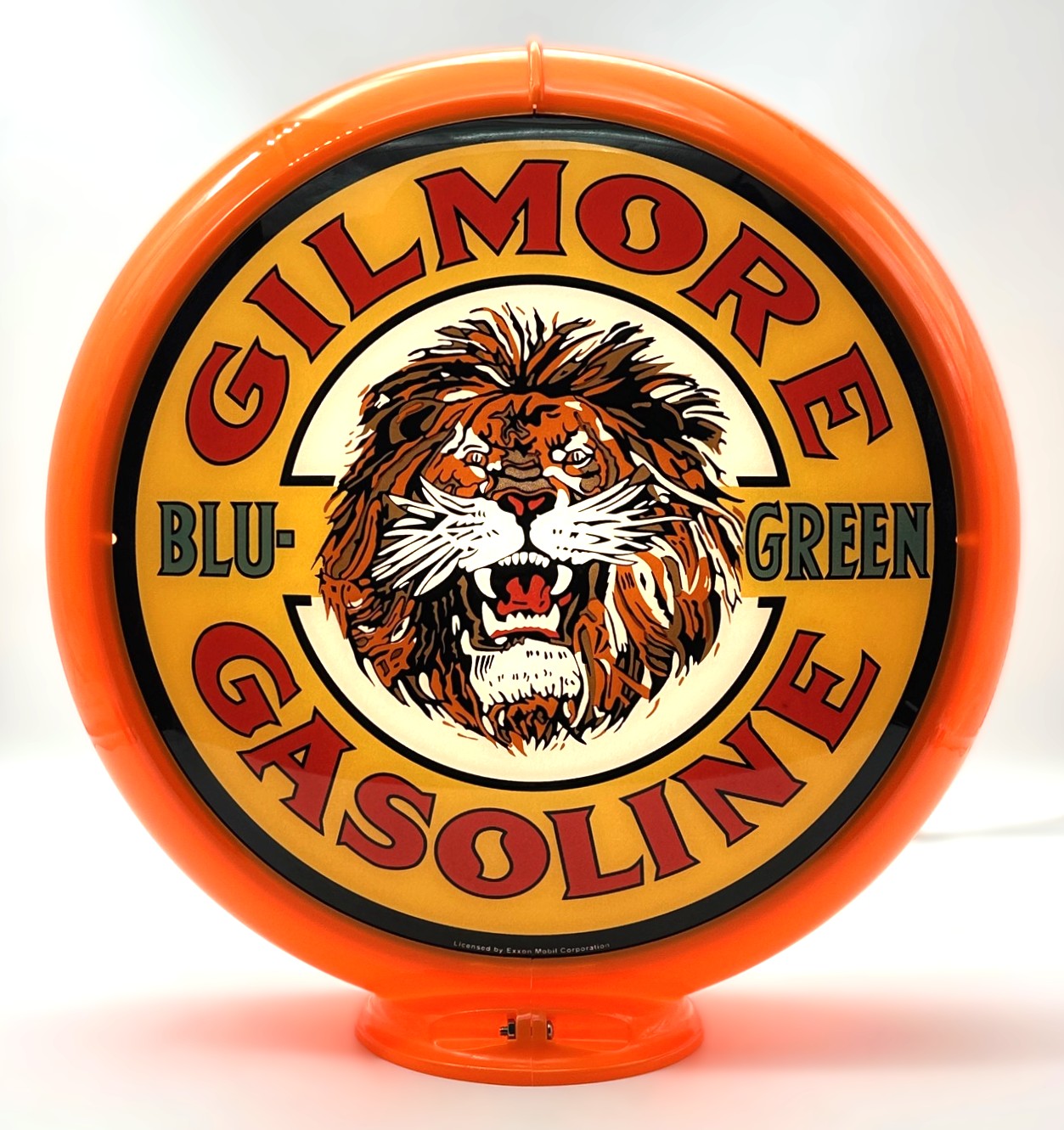 GILMORE BLU-GREEN GASOLINE 13.5" Gas Pump Globe