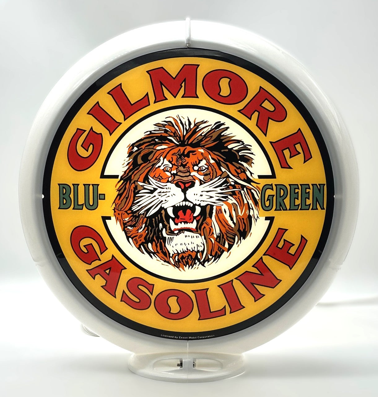 GILMORE BLU-GREEN GASOLINE 13.5" Gas Pump Globe