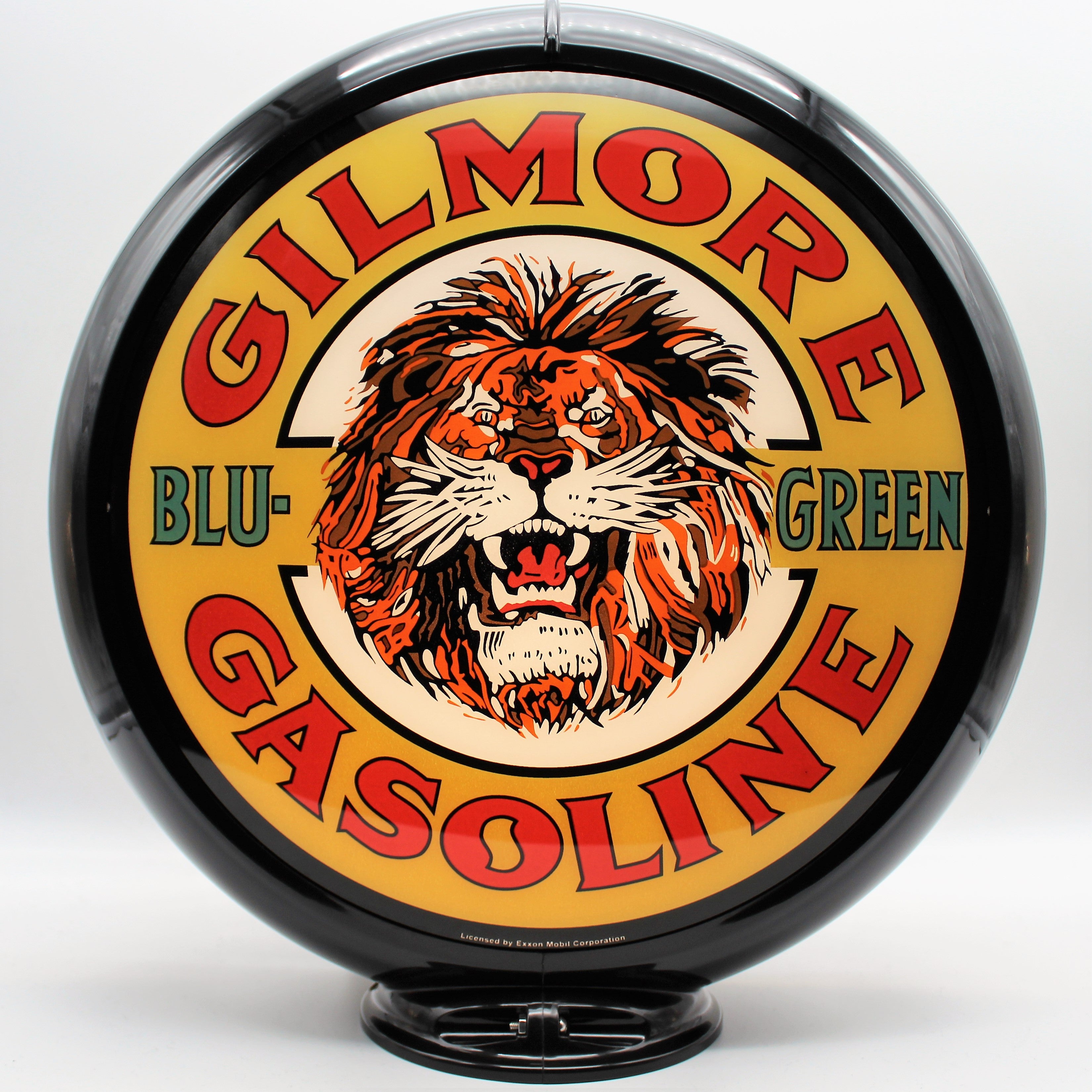 GILMORE BLU-GREEN GASOLINE 13.5" Gas Pump Globe