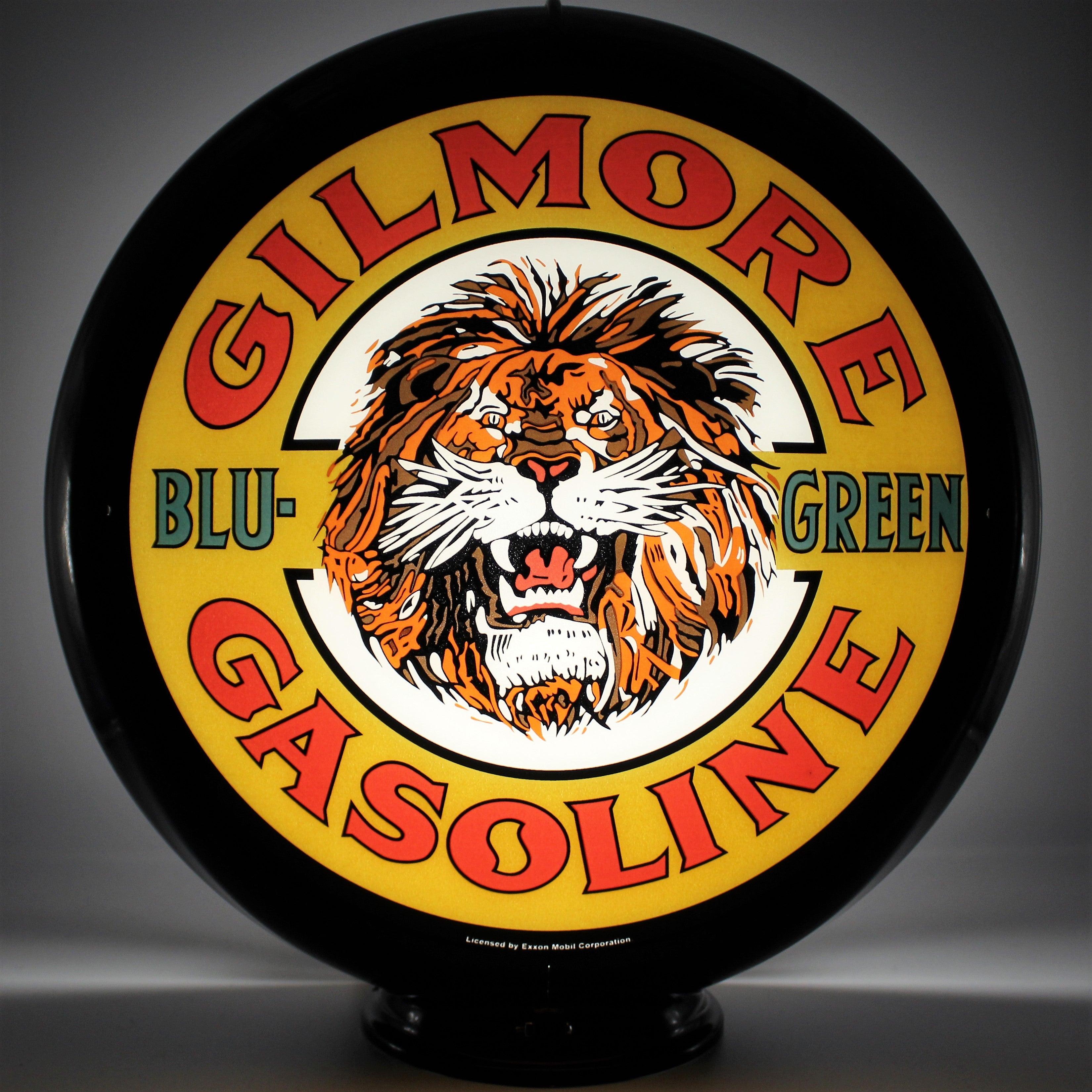 GILMORE BLU-GREEN GASOLINE 13.5" Gas Pump Globe