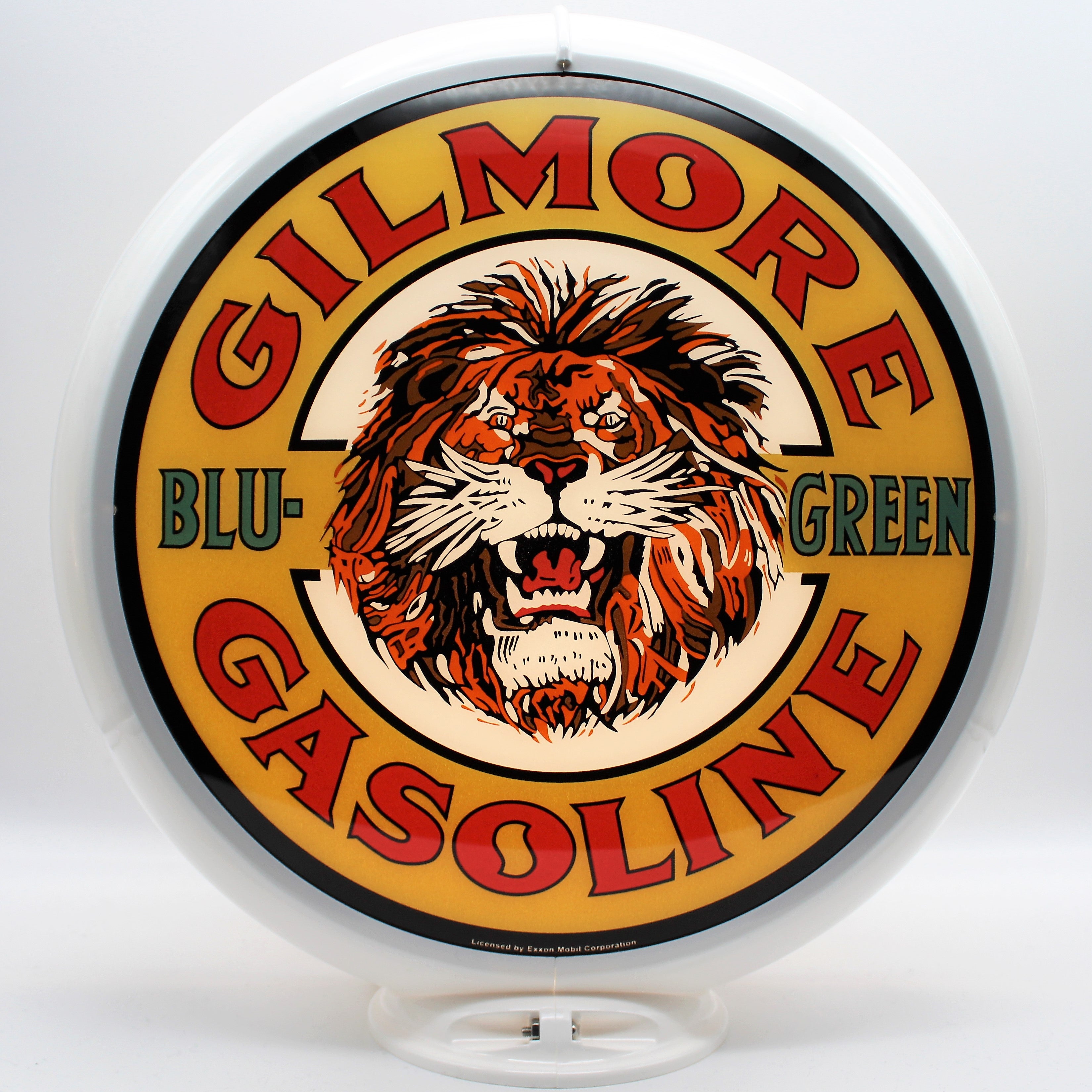 GILMORE BLU-GREEN GASOLINE 13.5" Gas Pump Globe