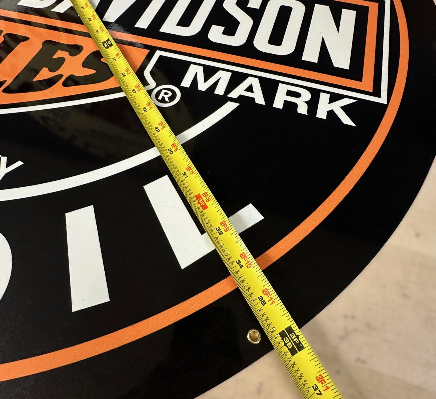 HARLEY DAVIDSON MOTOR OIL 36" Sign