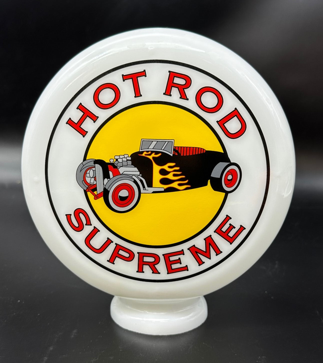 HOT ROD SUPREME 8" Mini Glass Gas Pump Globe