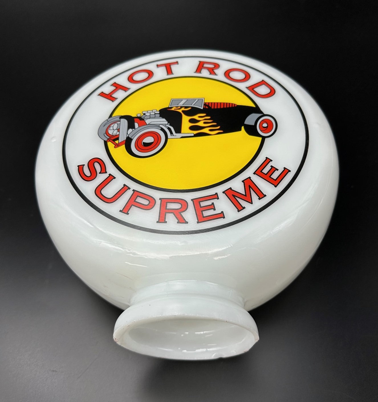 HOT ROD SUPREME 8" Mini Glass Gas Pump Globe