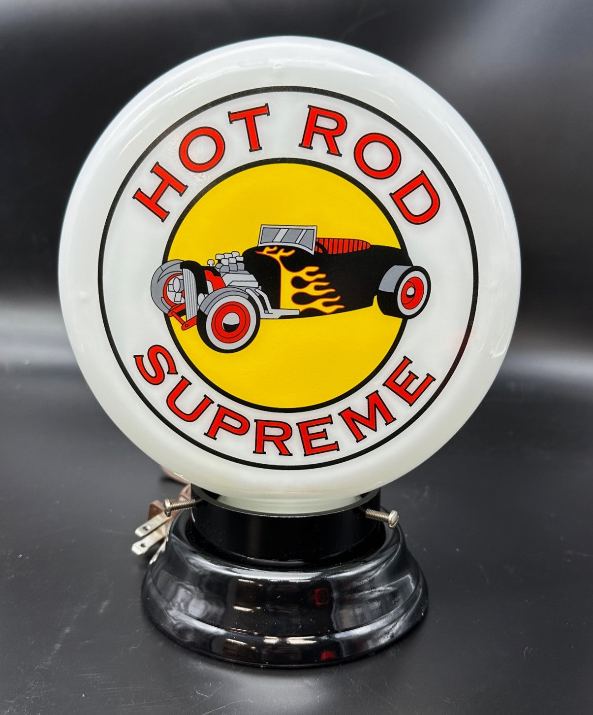 HOT ROD SUPREME 8" Mini Glass Gas Pump Globe