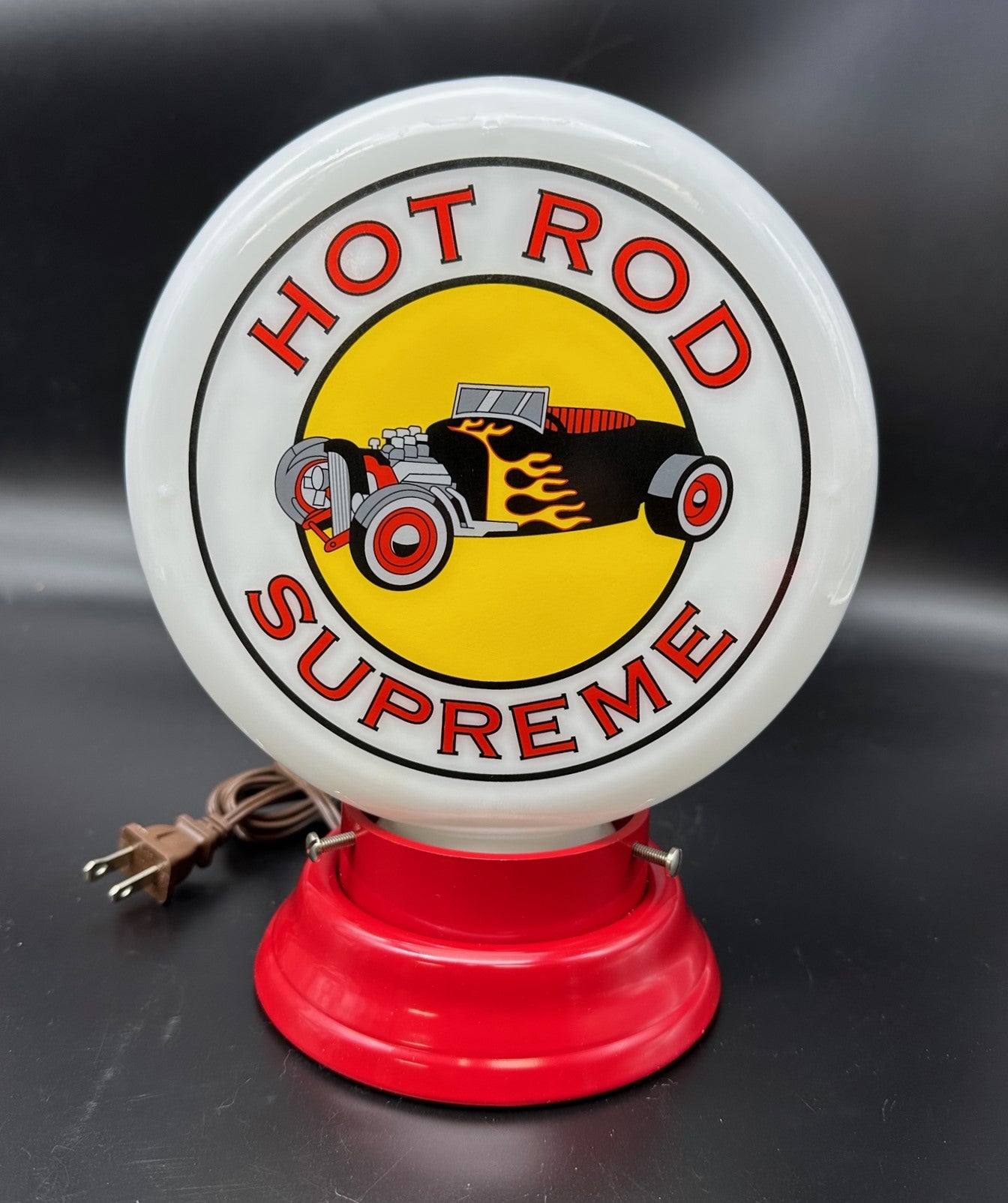 HOT ROD SUPREME 8" Mini Glass Gas Pump Globe