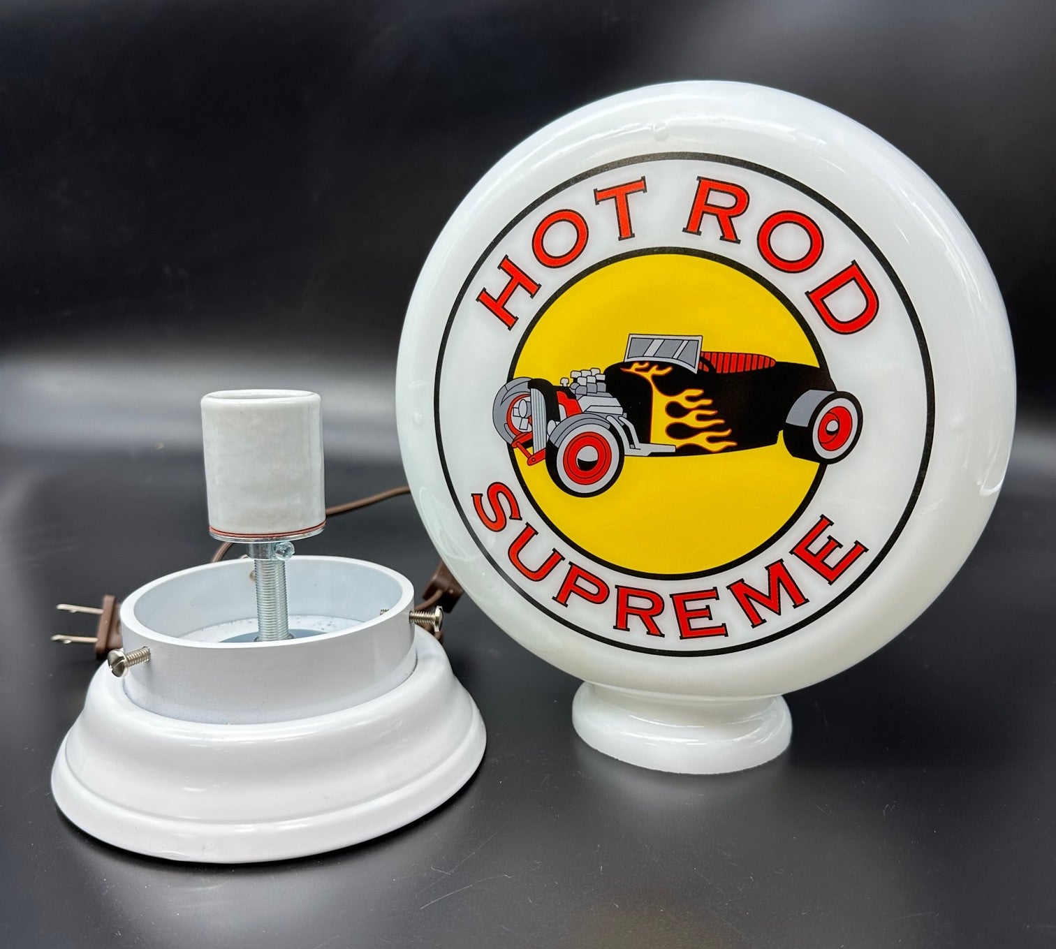 HOT ROD SUPREME 8" Mini Glass Gas Pump Globe