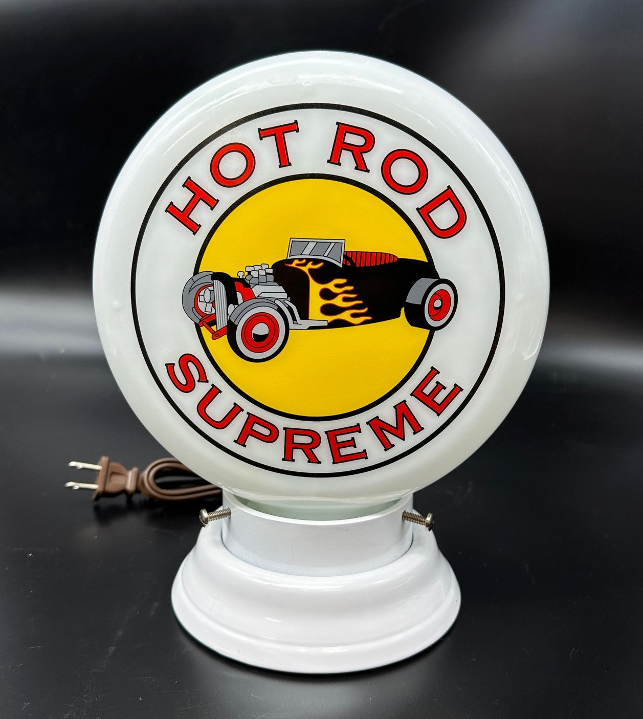 HOT ROD SUPREME 8" Mini Glass Gas Pump Globe