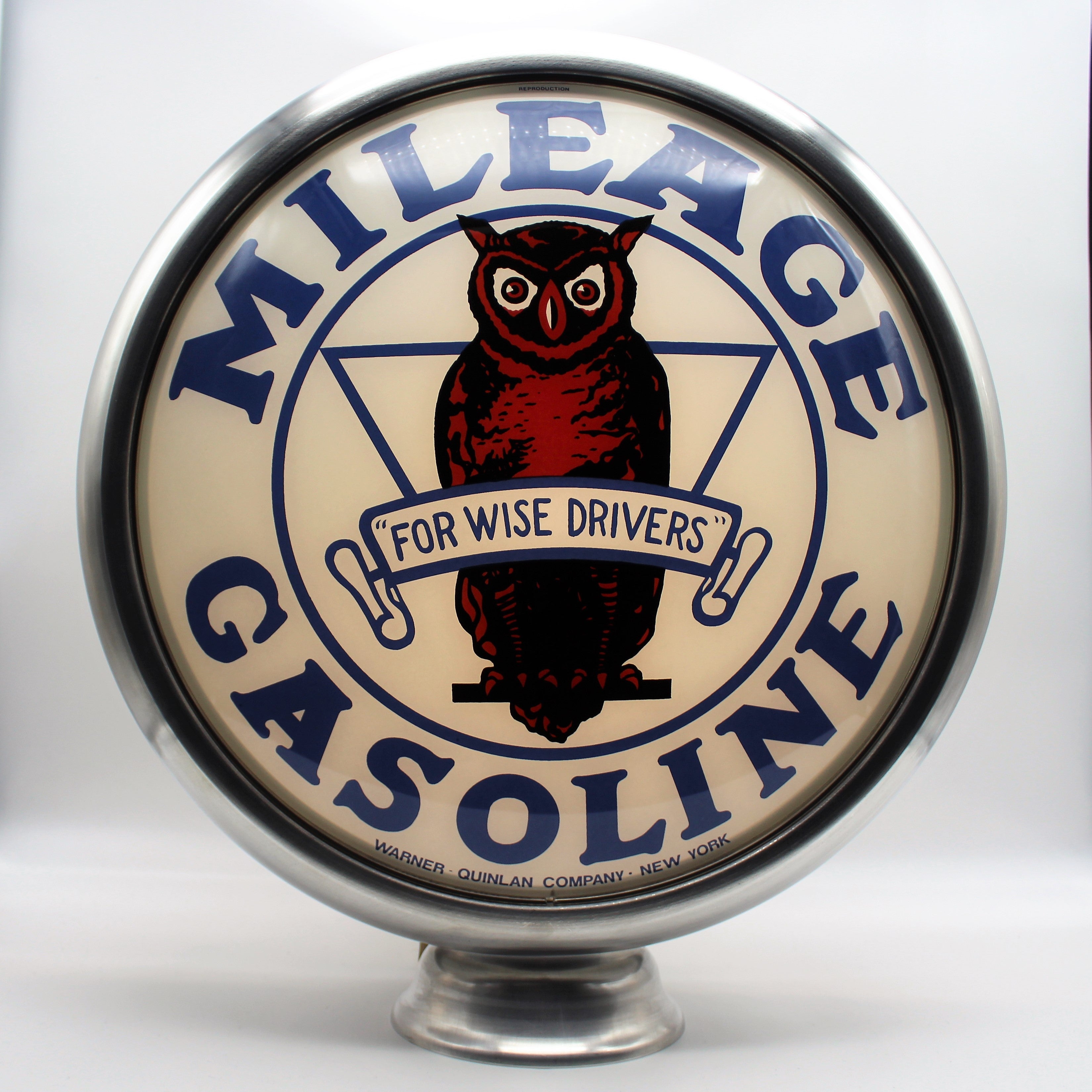 MILEAGE GASOLINE 15" Ad Globe