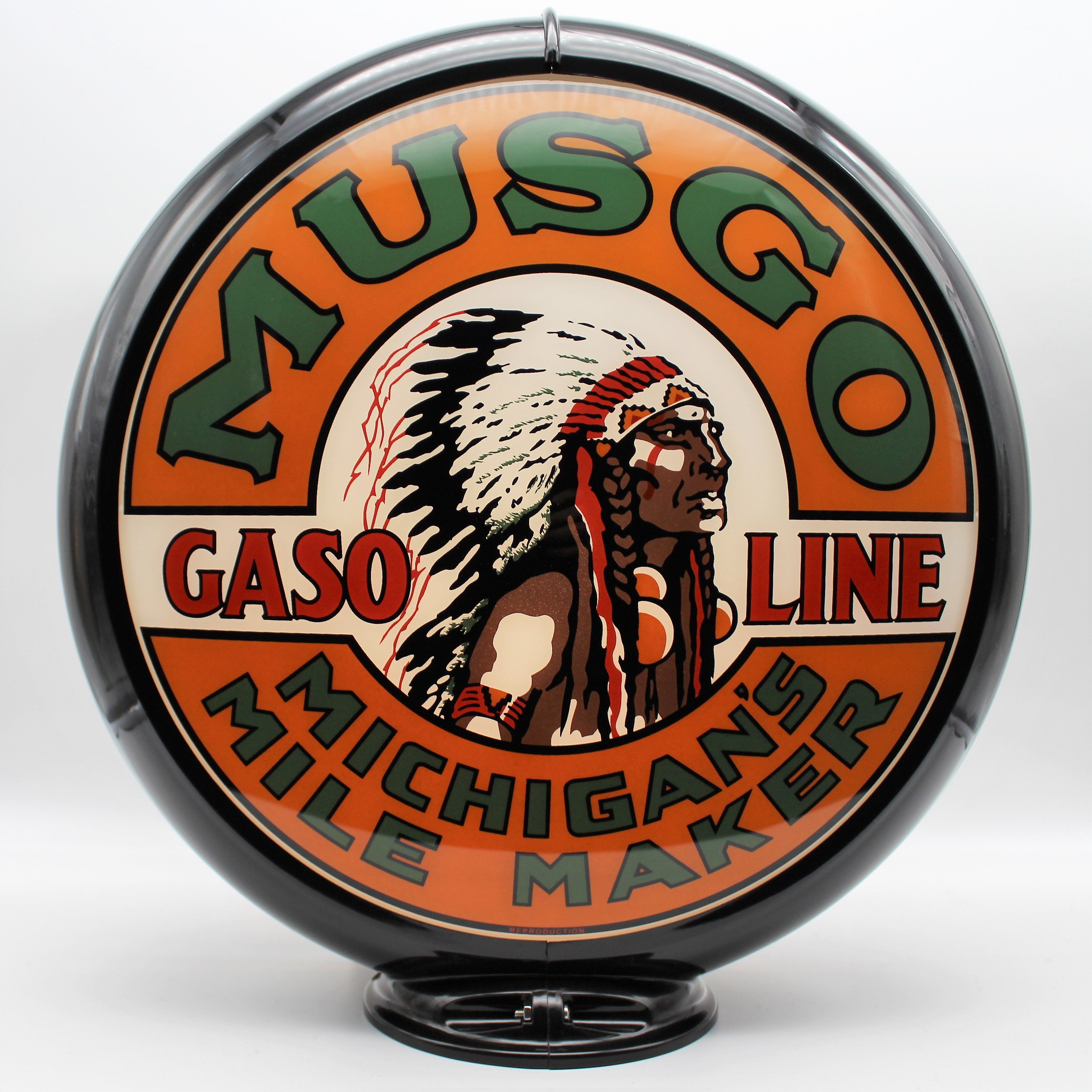 MUSGO GASOLINE 13.5" Ad Globe