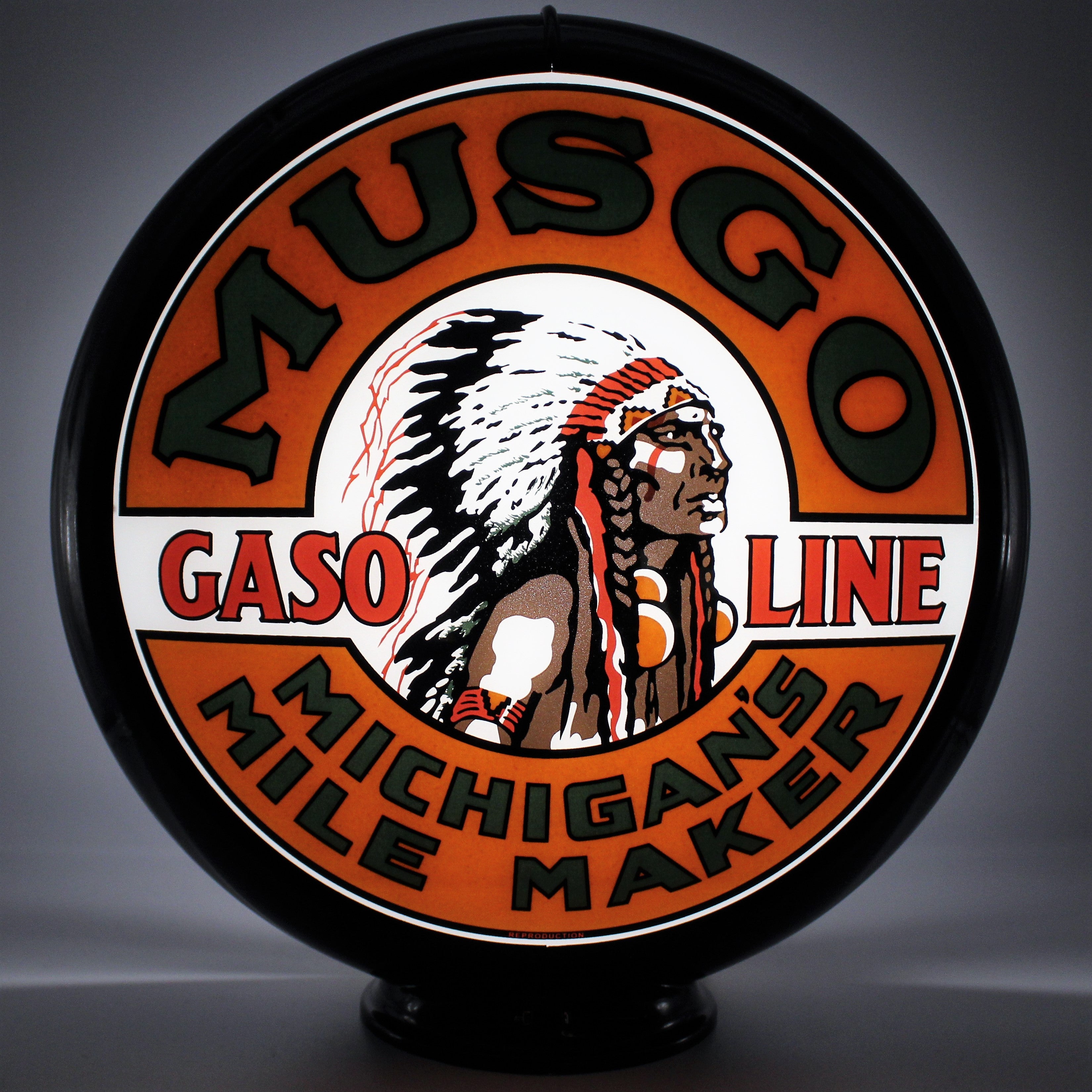 MUSGO GASOLINE 13.5" Ad Globe