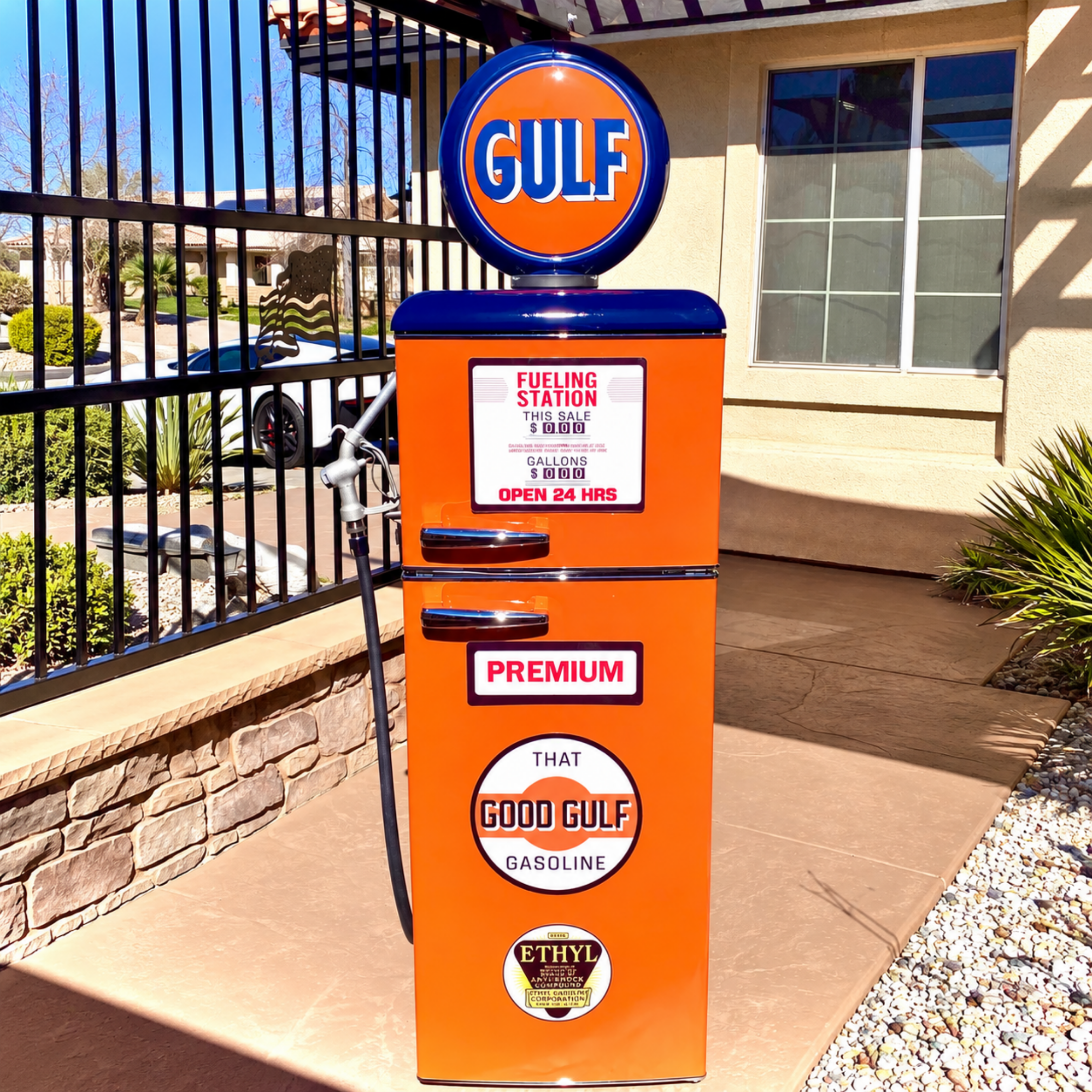 Gulf Tokheim 39 Style Gas Pump Replica Fridge