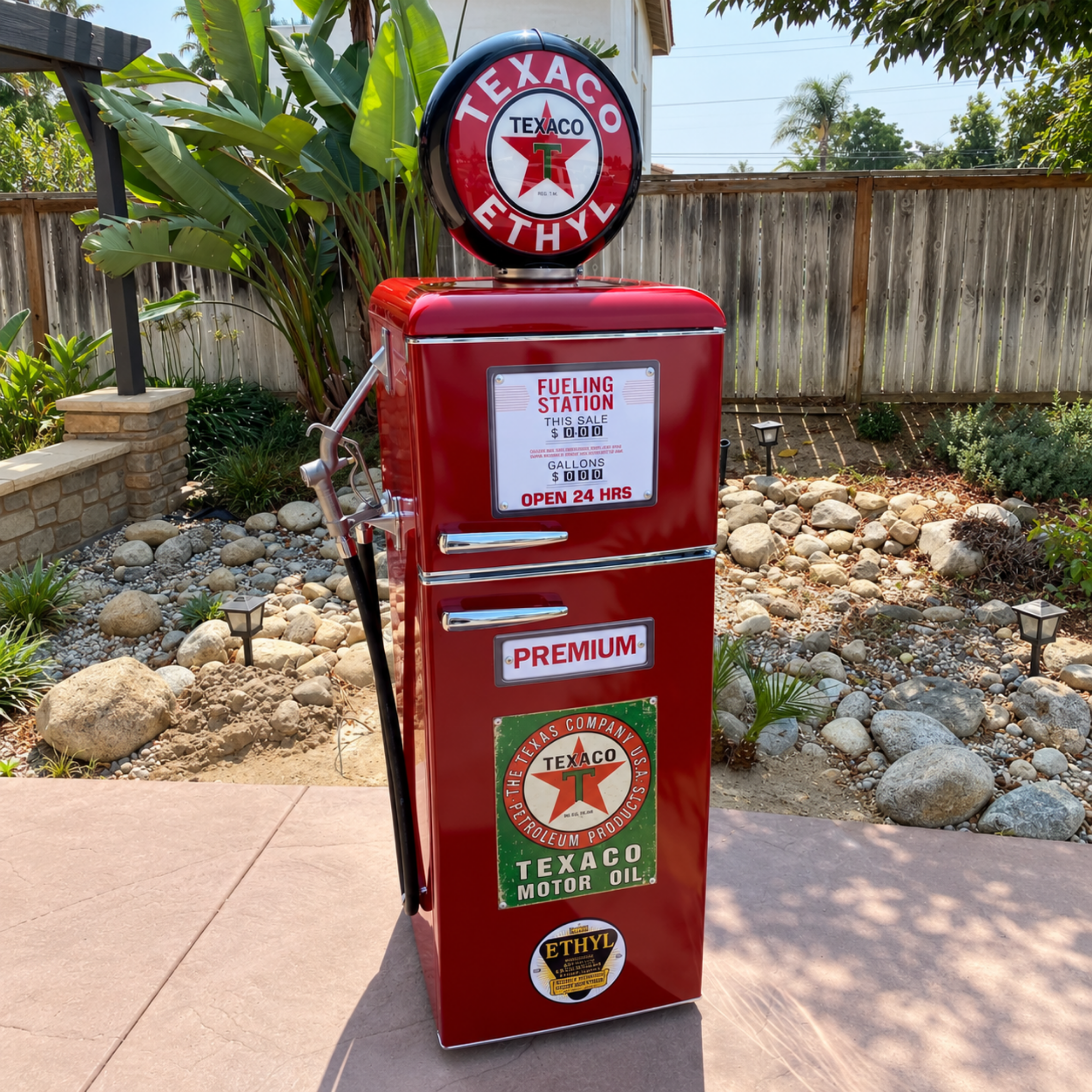 Texaco Tokheim 39 Style Gas Pump Replica Fridge - Red