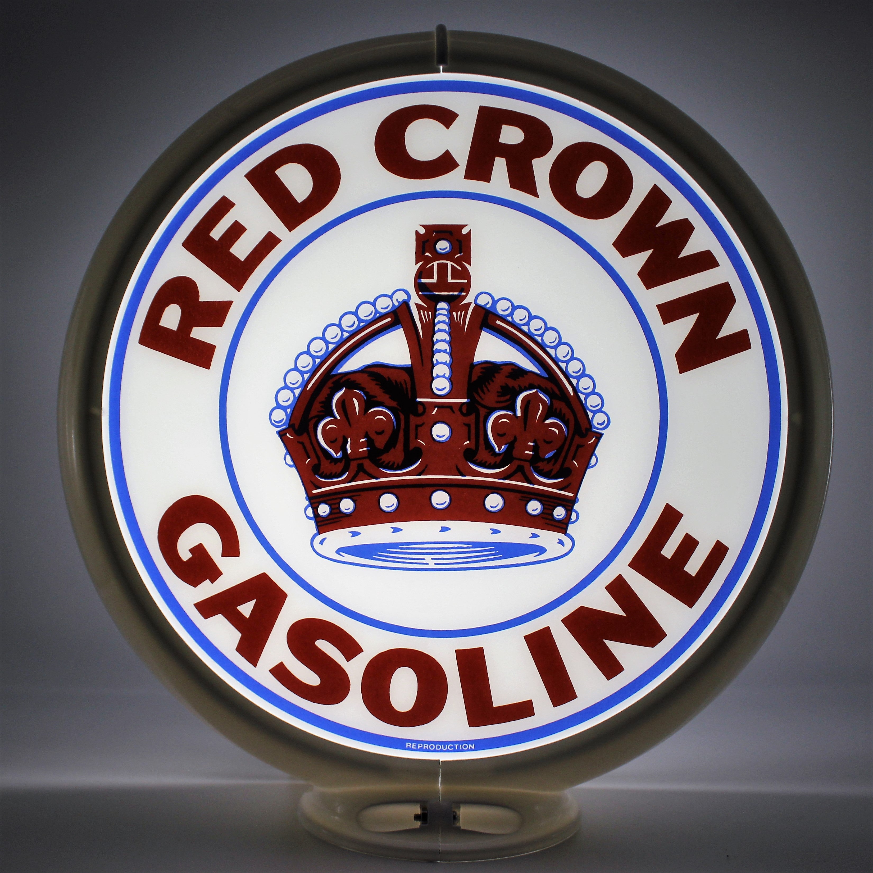 RED CROWN GASOLINE 13.5" Ad Globe