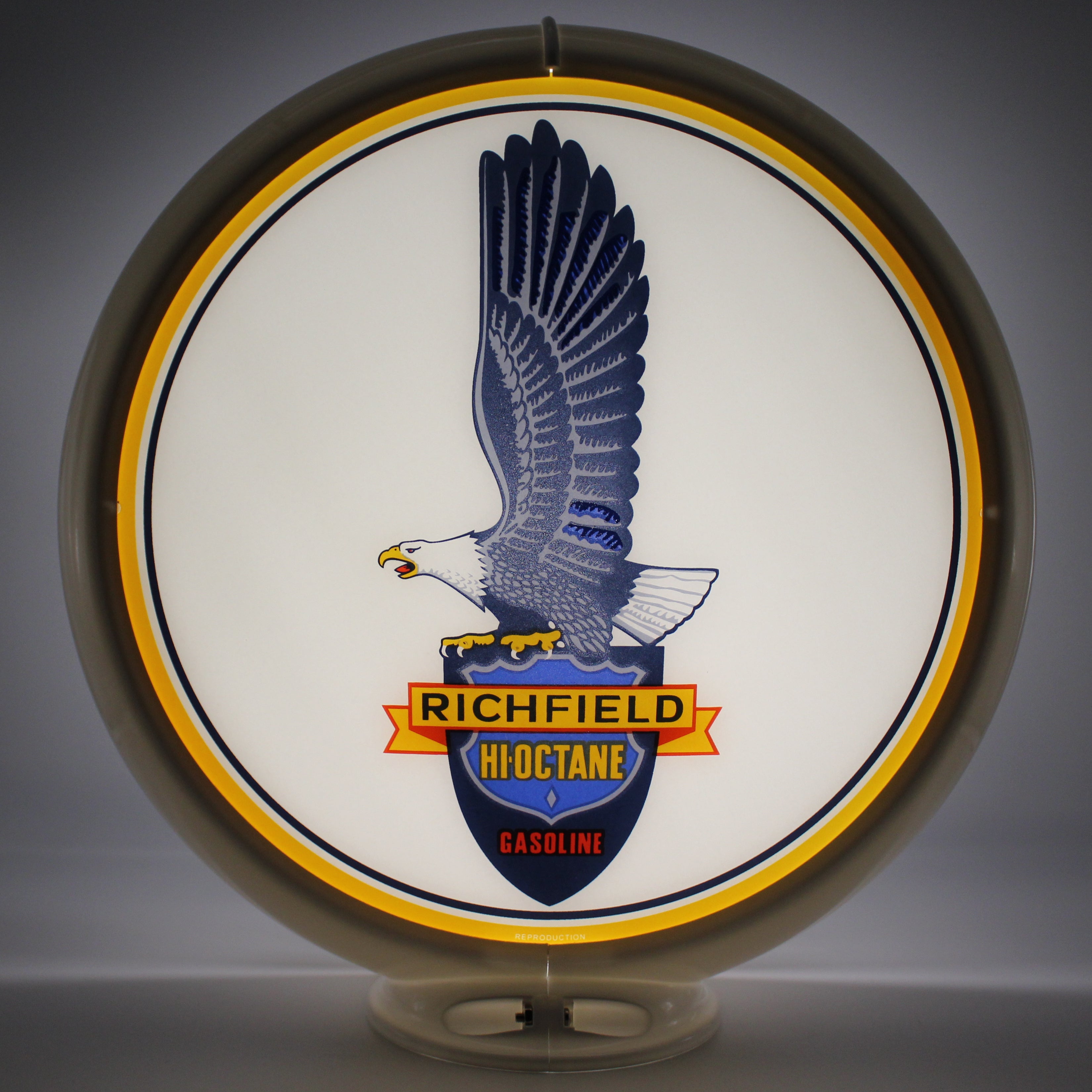 RICHFIELD HI-OCTANE LARGE EAGLE 13.5" Ad Globe