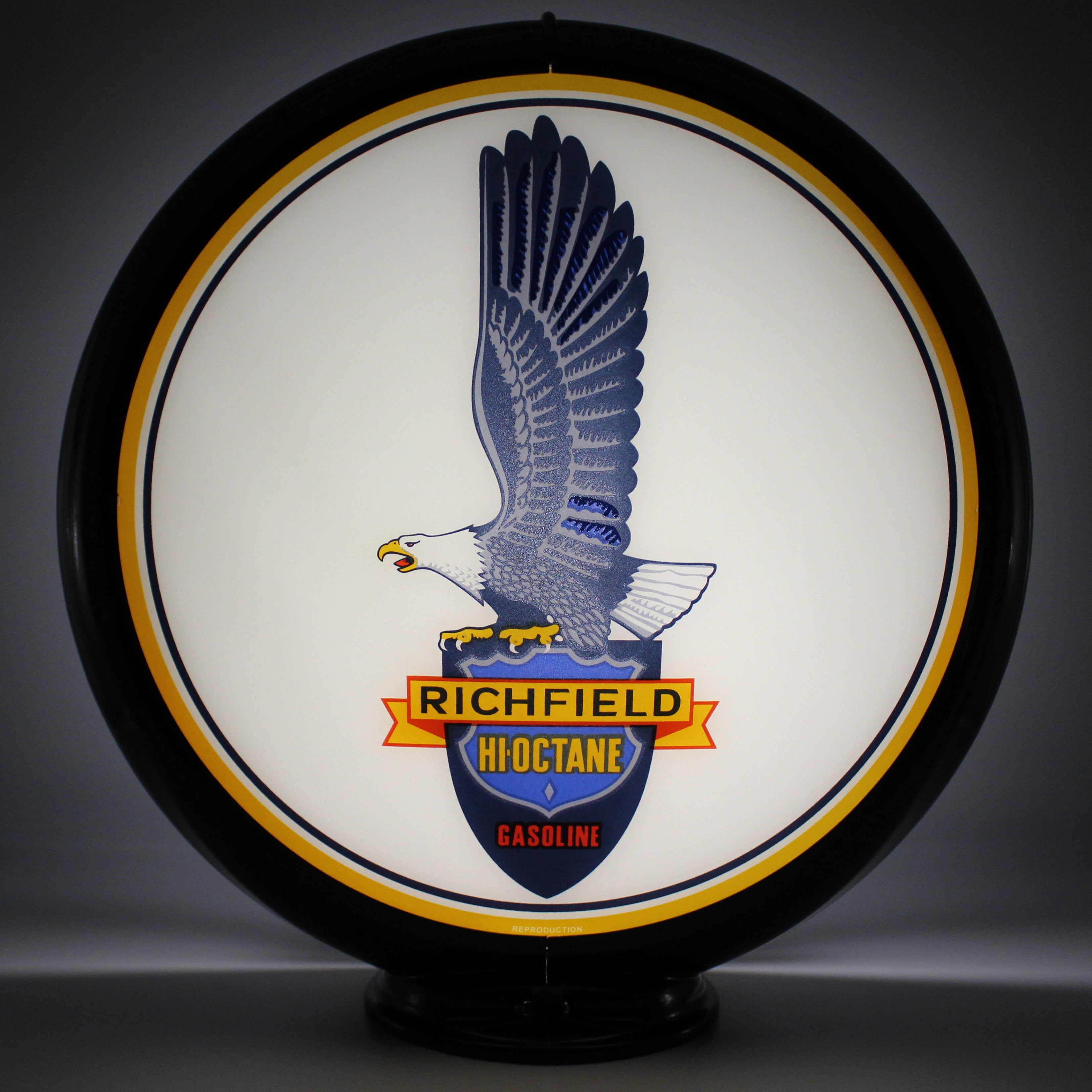 RICHFIELD HI-OCTANE LARGE EAGLE 13.5" Ad Globe