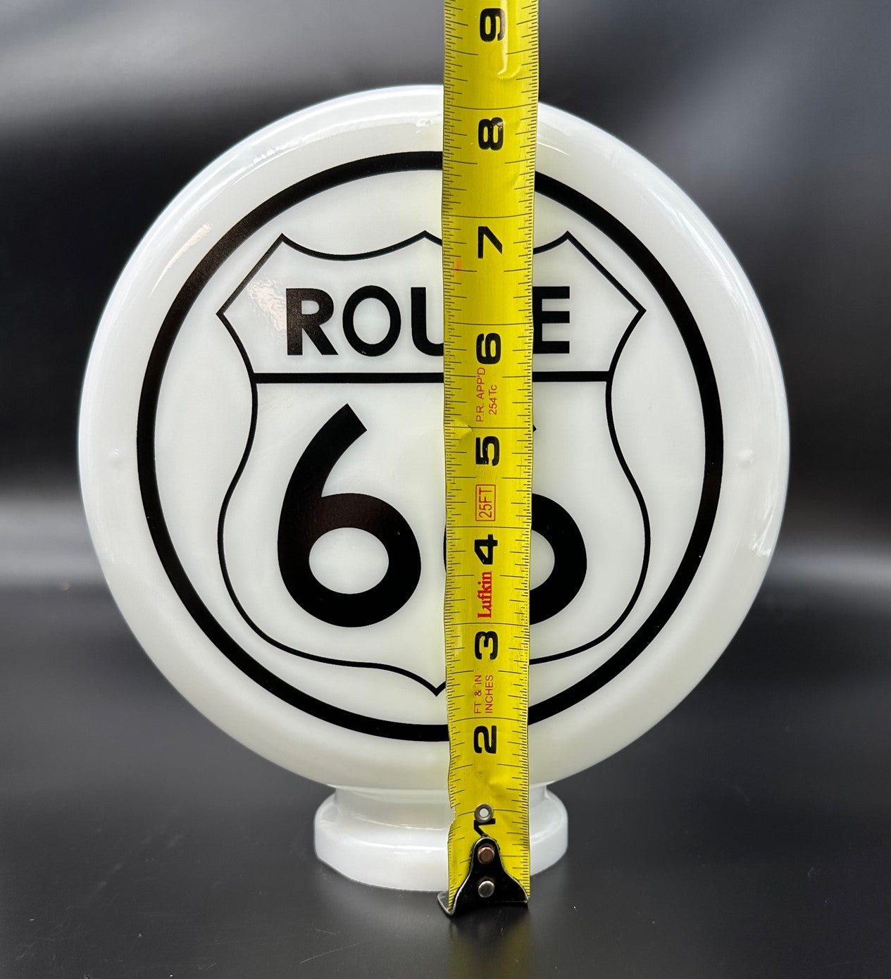 ROUTE 66 8" Mini Glass Gas Pump Globe